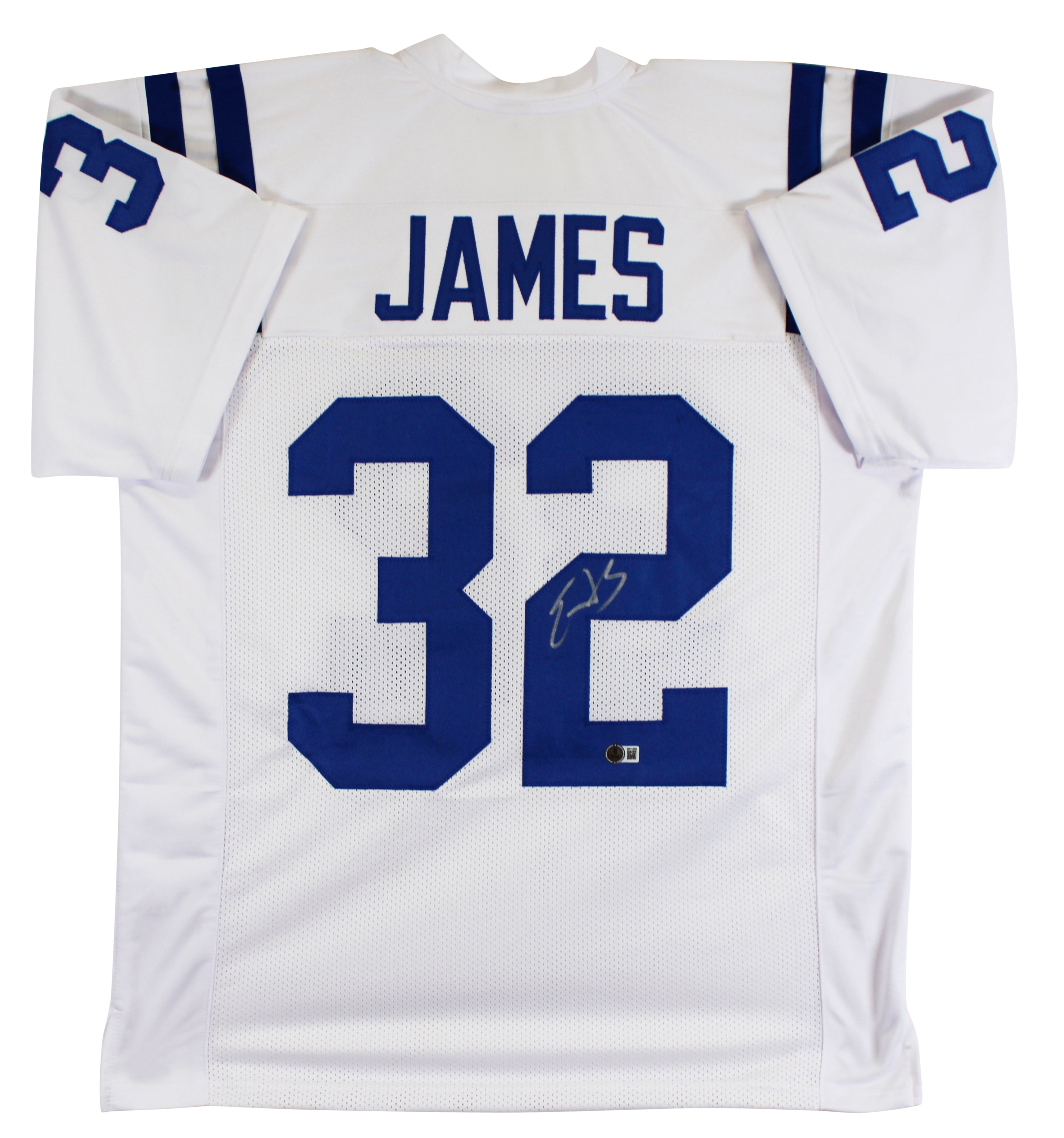 Edgerrin James Authentic Signed White Pro Style Jersey Autographed BAS Witnessed