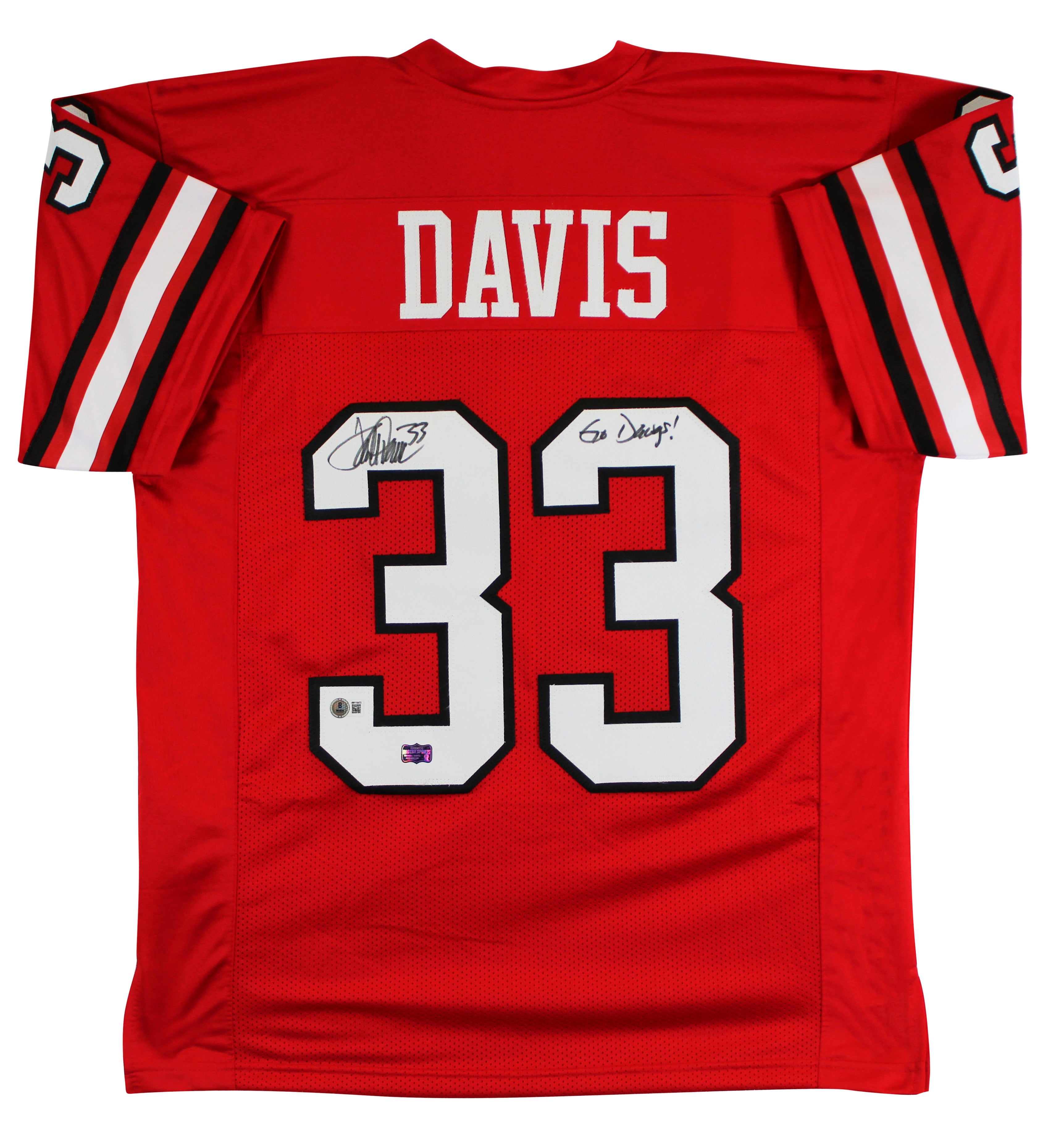 Georgia Terrell Davis "Go Dawgs" Signed Red Pro Style Jersey BAS Witnessed
