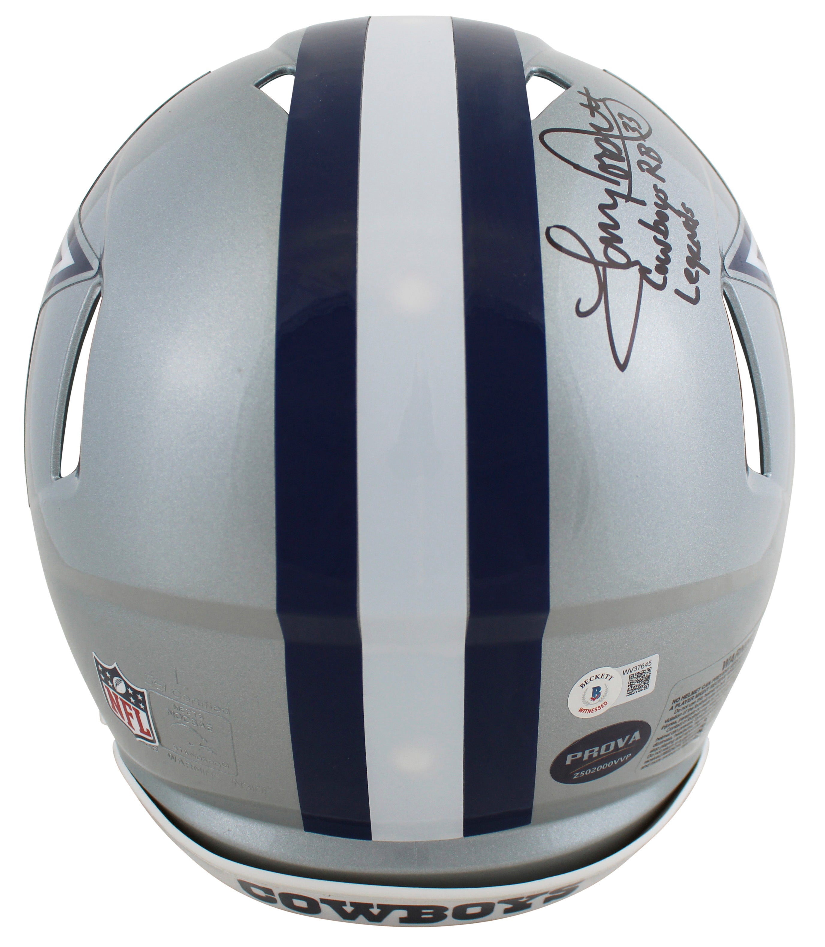Cowboys RBs Smith, Dorsett & Elliott Signed F/S Speed Proline Helmet W/ Case BAS