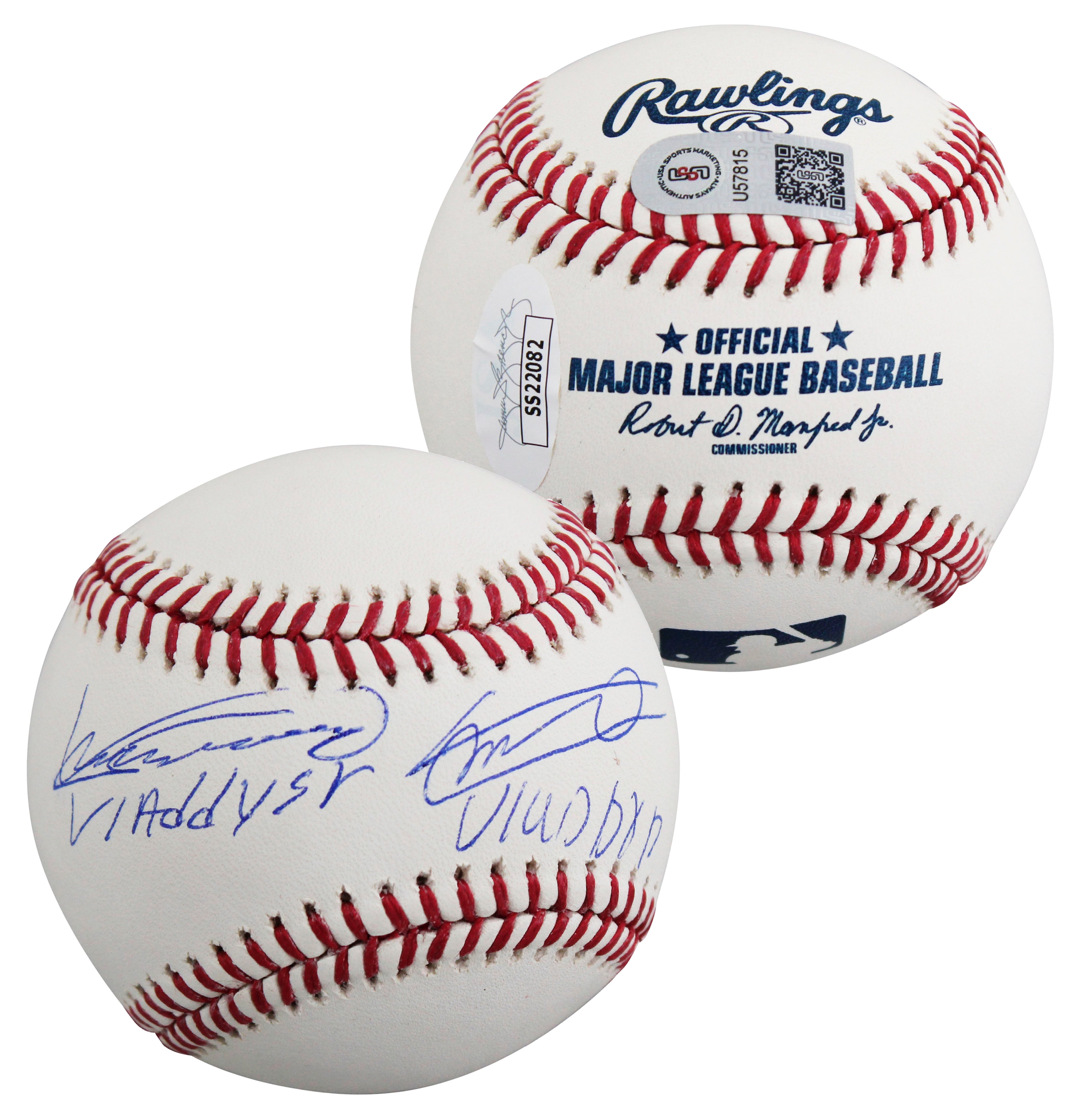 Vladimir Guerrero Sr. & Vladimir Guerrero Jr. Authentic Signed OML Baseball JSA