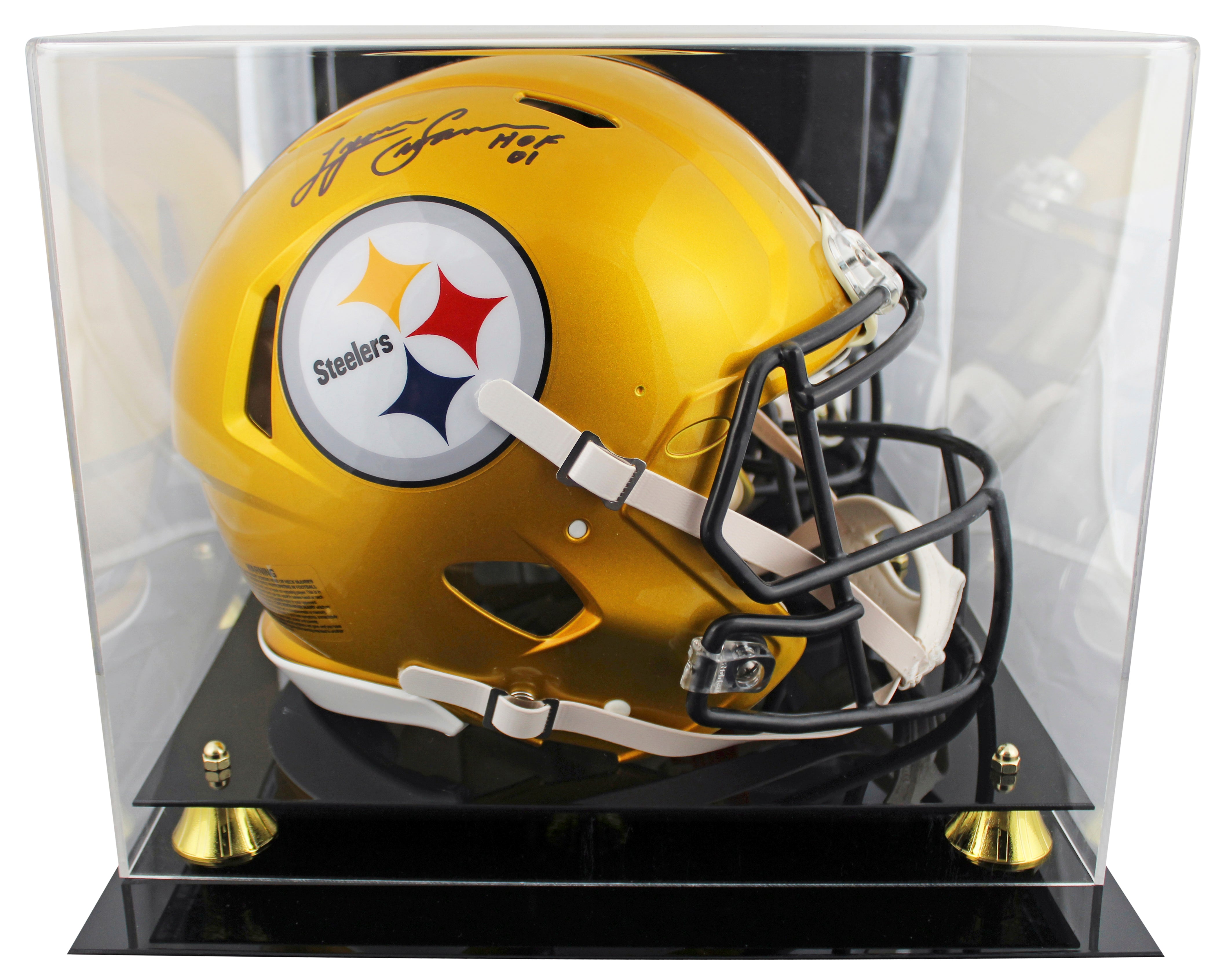 Steelers Lynn Swann "HOF 01" Signed Flash F/S Speed Proline Helmet W/ Case BAS W