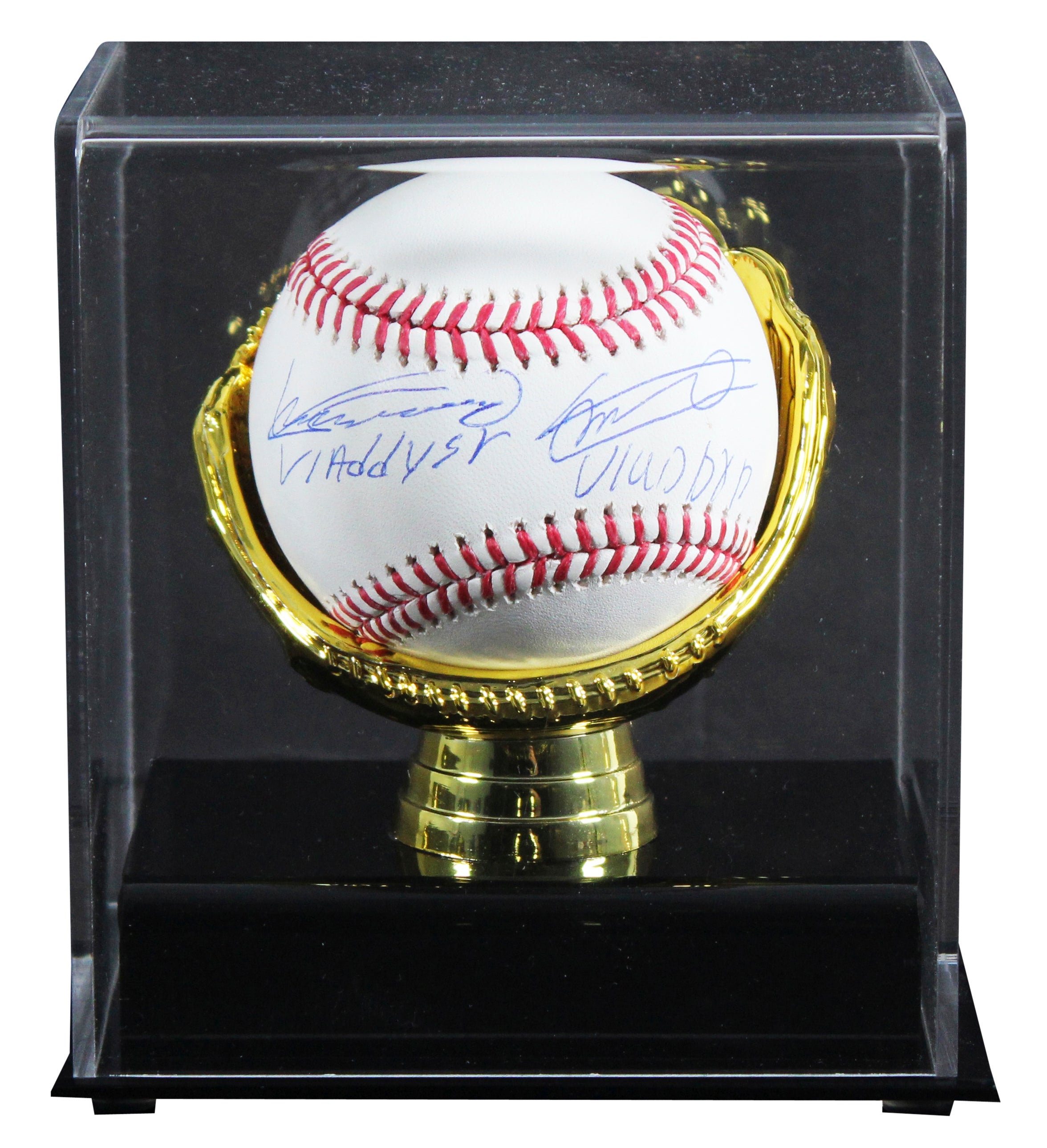 Vladimir Guerrero Sr. & Vladimir Guerrero Jr. Signed OML Baseball W/ Case JSA