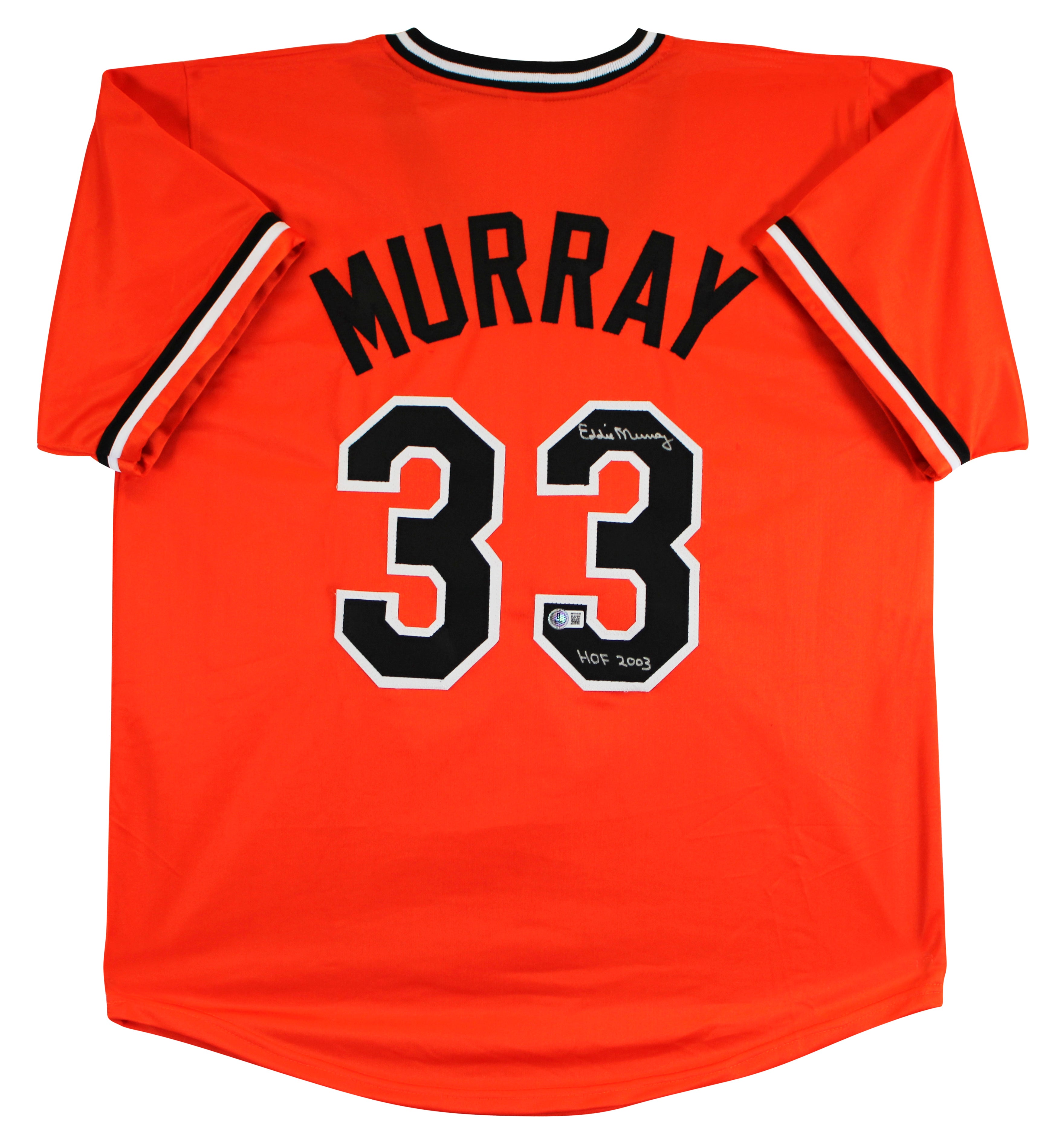 Eddie Murray "HOF 03" Authentic Signed Orange Pro Style Jersey BAS Witnessed