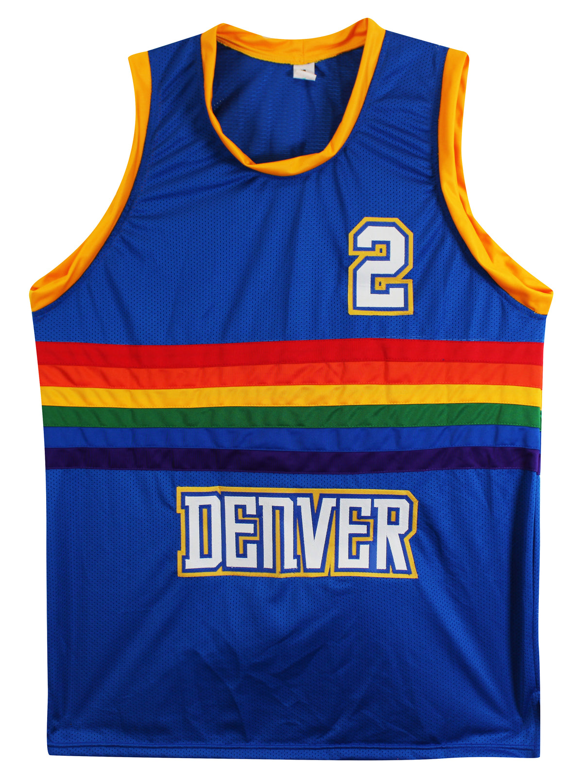 Alex English "HOF 97" Signed Blue Throwback Pro Style Jersey Autographed BAS