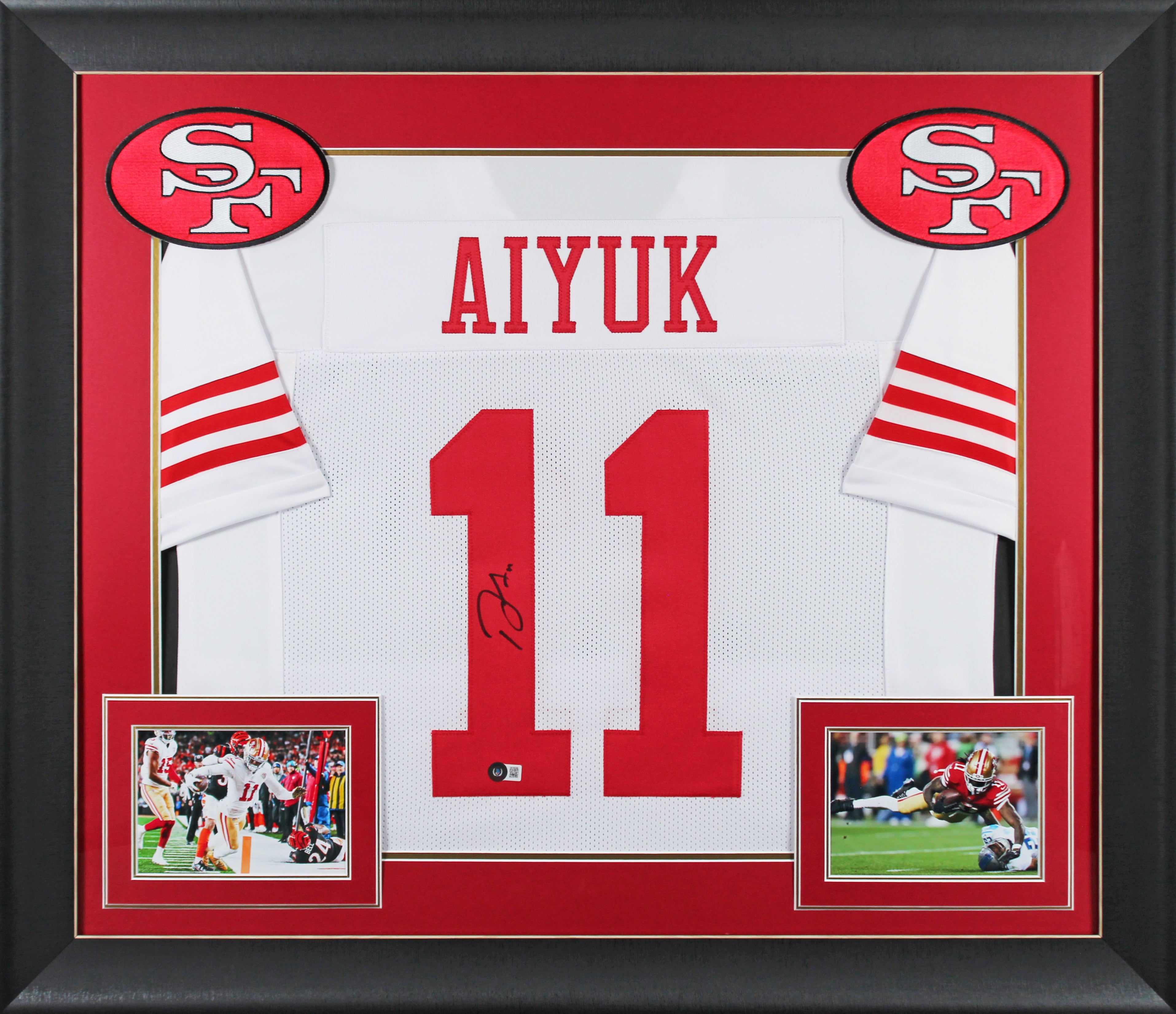 Brandon Aiyuk Authentic Signed White Pro Style Framed Jersey BAS Witnessed