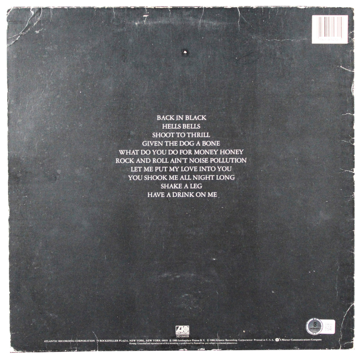 AC/DC (4) Young, Johnson +2 Signed Back In Black Album W/ Vinyl BAS #AE47871