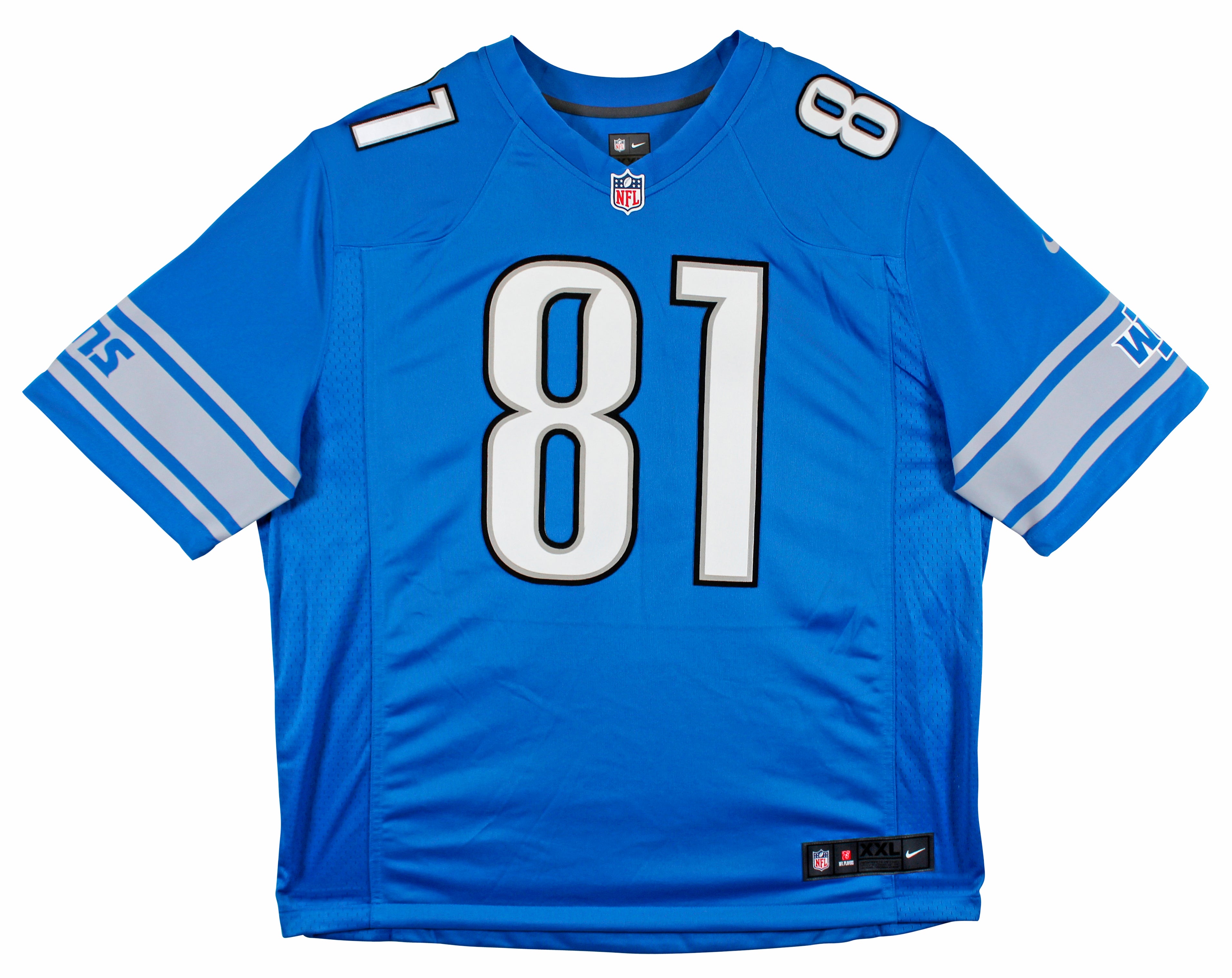 Lions Calvin Johnson Authentic Signed Blue Nike Limited Jersey BAS Witnessed