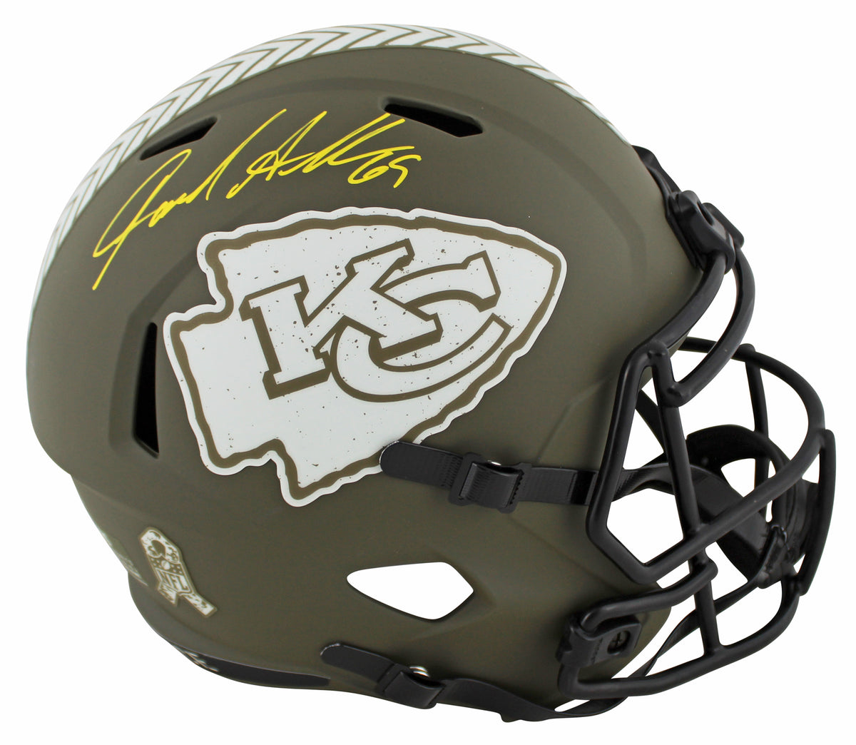 Chiefs Jared Allen Signed Salute To Service F/S Speed Rep Helmet w/ Case BAS Wit