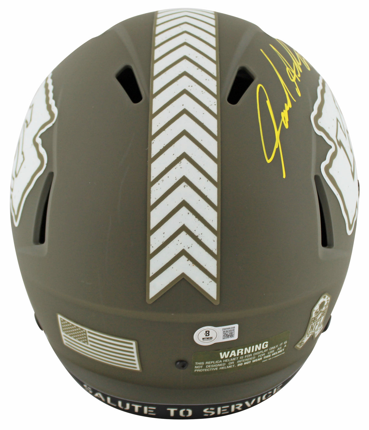 Chiefs Jared Allen Signed Salute To Service F/S Speed Rep Helmet w/ Case BAS Wit