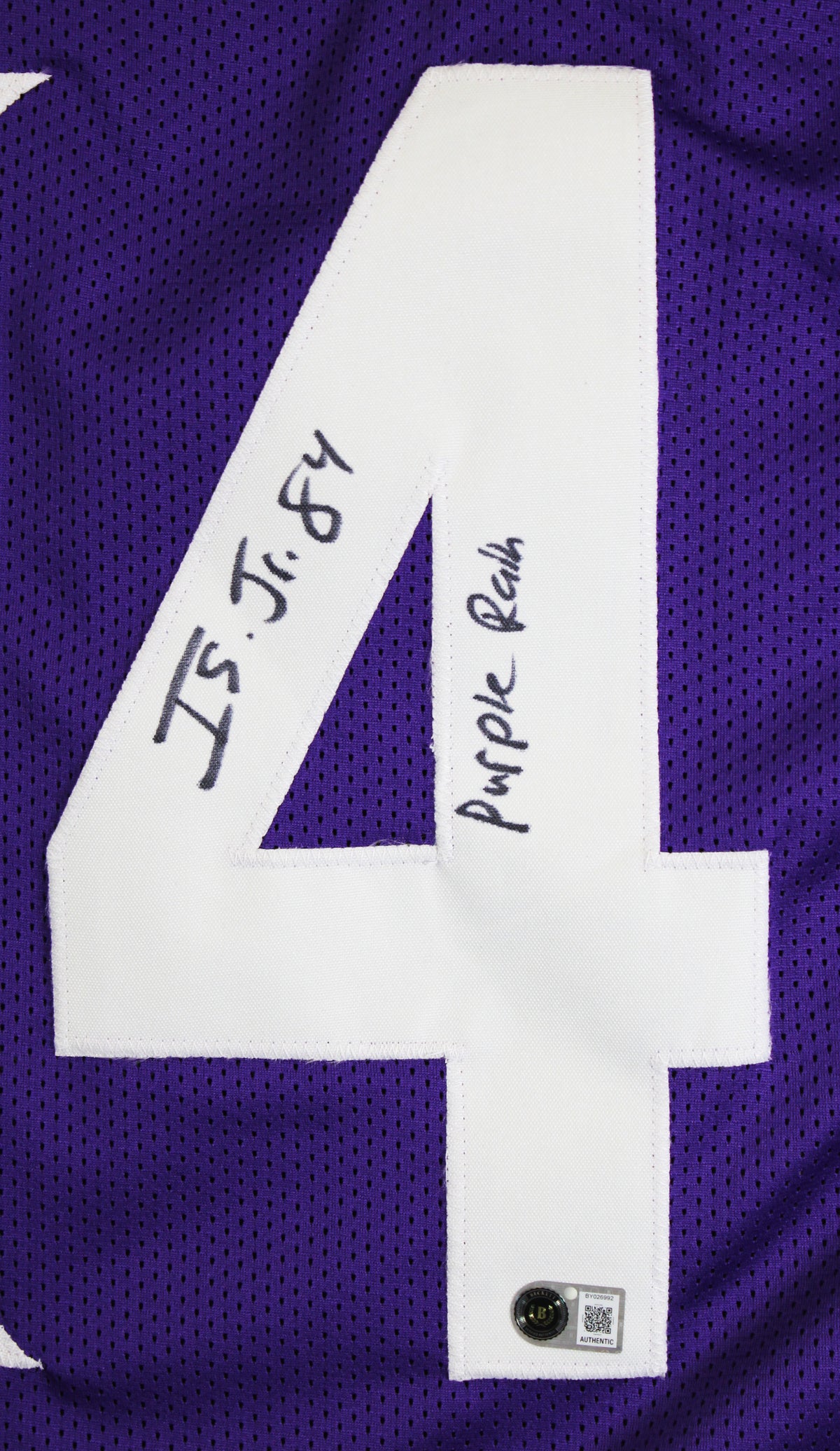 Irv Smith Jr. "Purple Rain" Signed Purple Pro Style Jersey BAS #BY026992