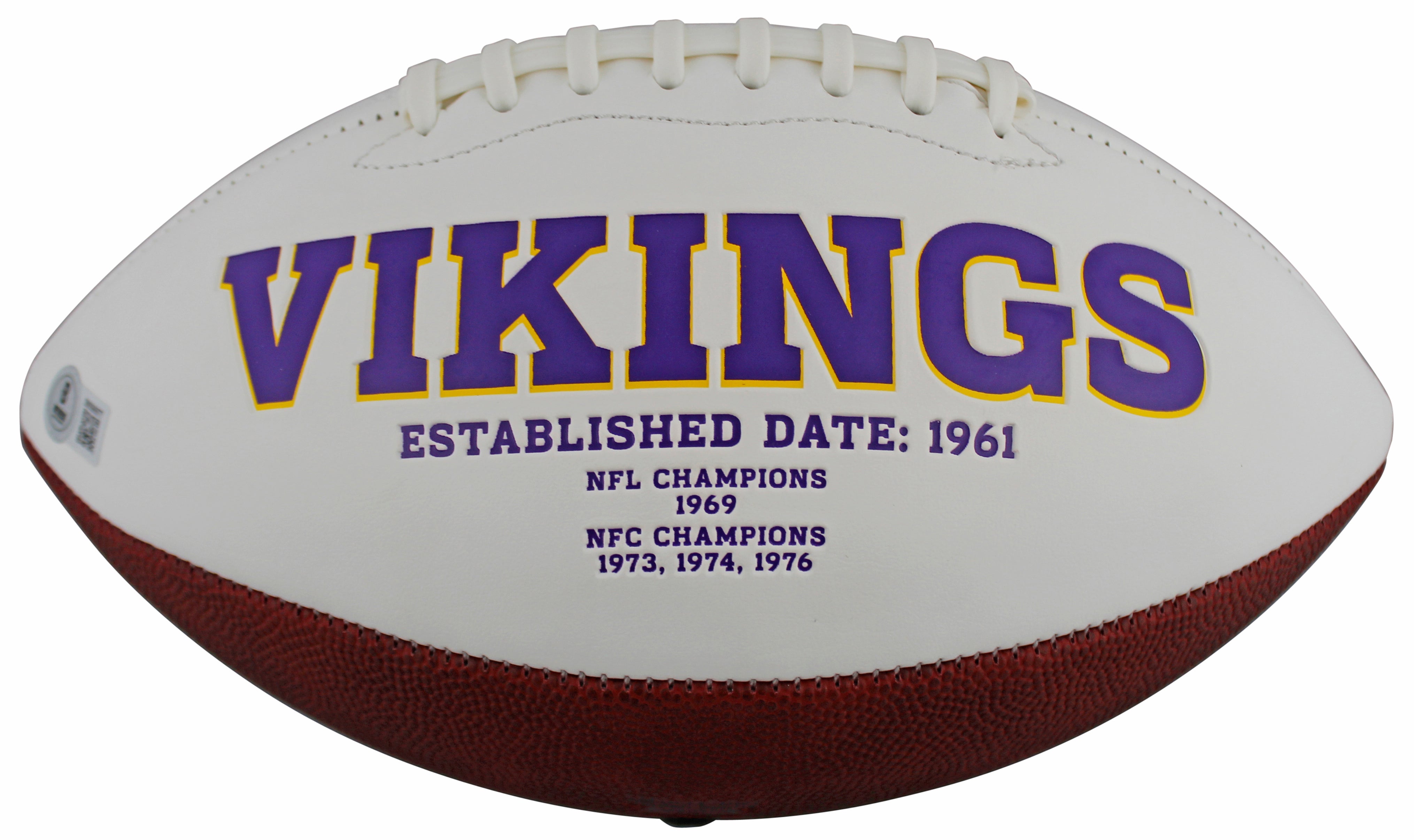 Vikings Jared Allen Authentic Signed White Panel Logo Football w/ Case BAS Wit