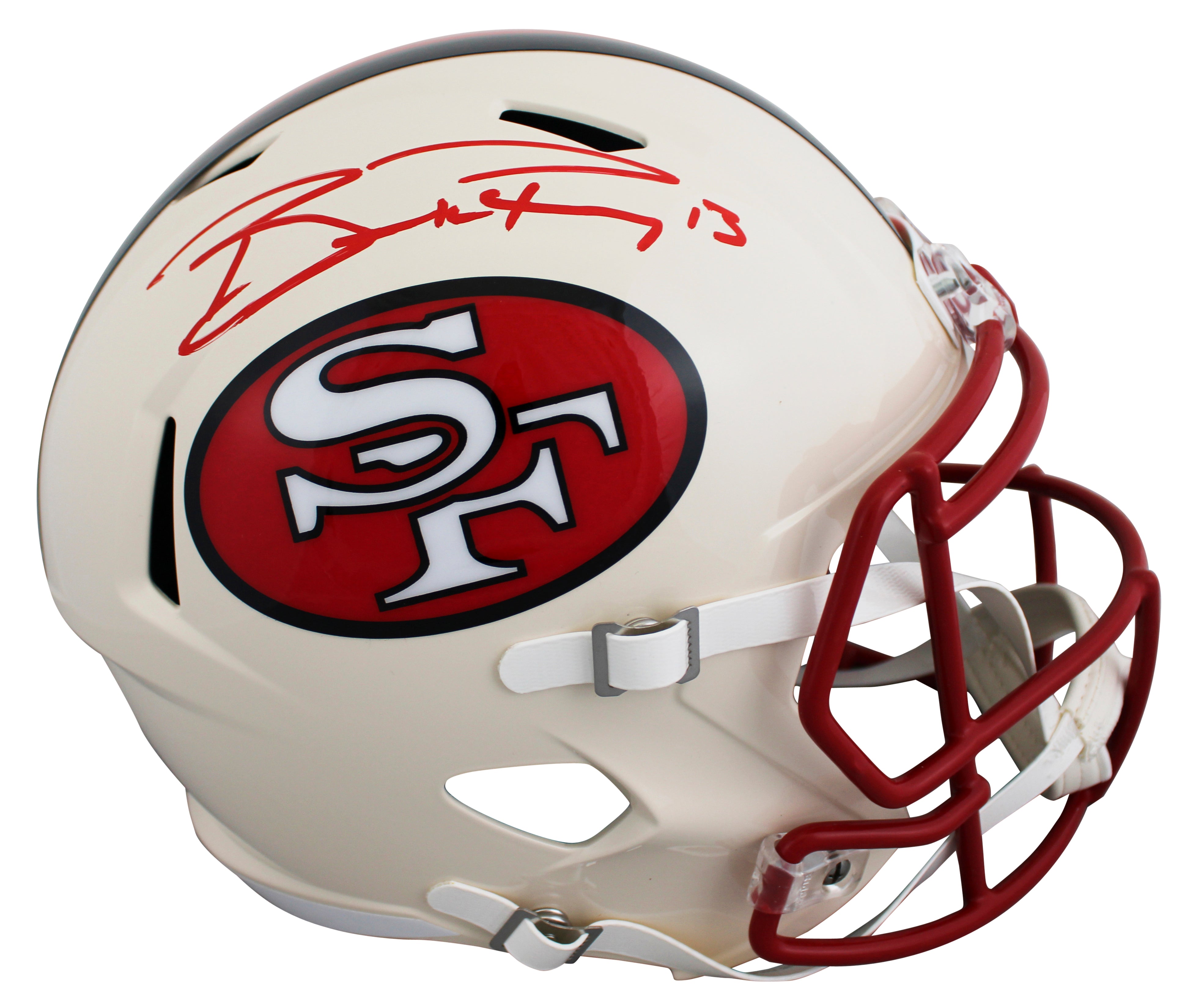 49ers Brock Purdy Signed Retro Full Size Speed Rep Helmet BAS Witnessed