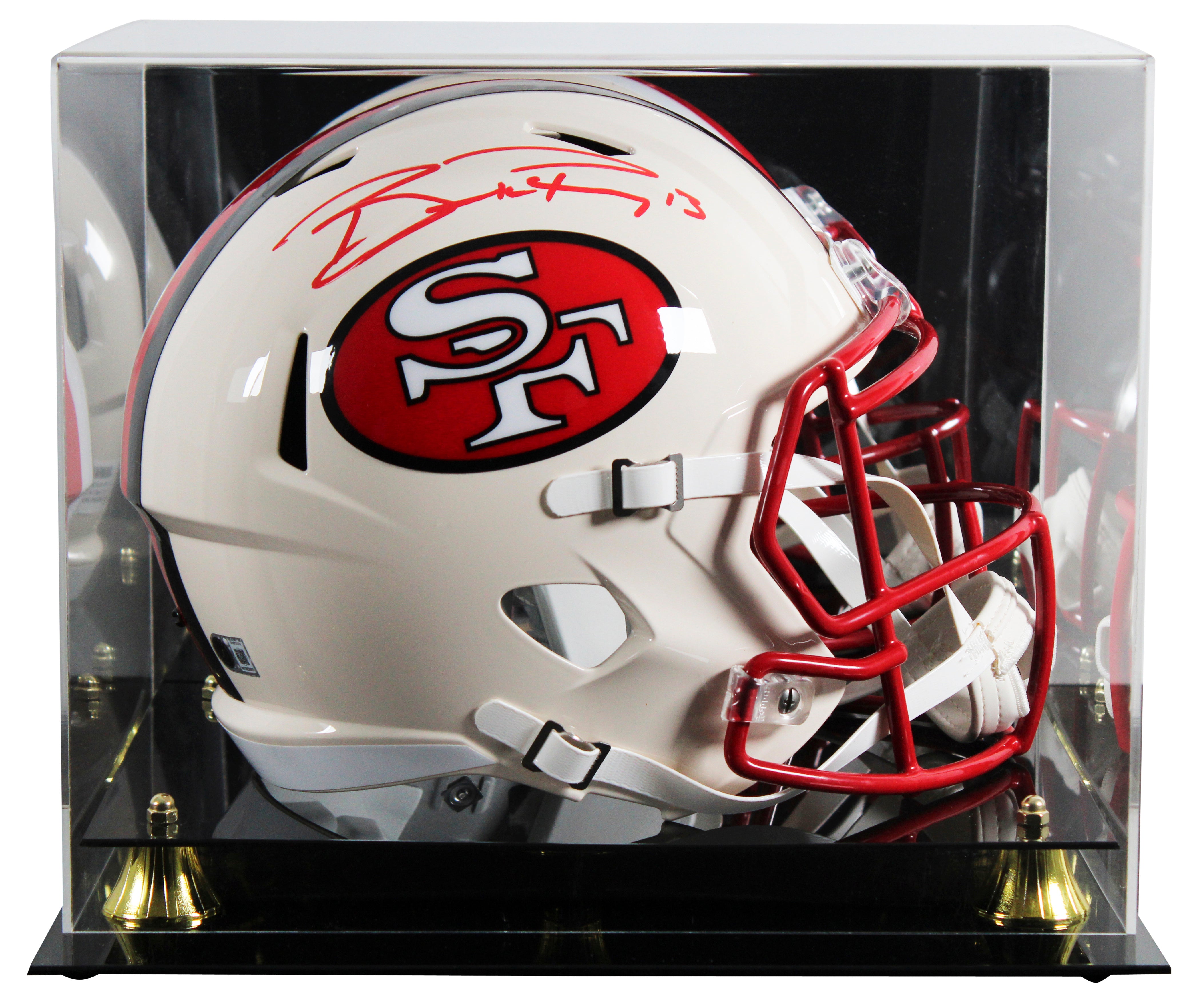 49ers Brock Purdy Signed Retro Full Size Speed Rep Helmet W/ Case BAS Witnessed