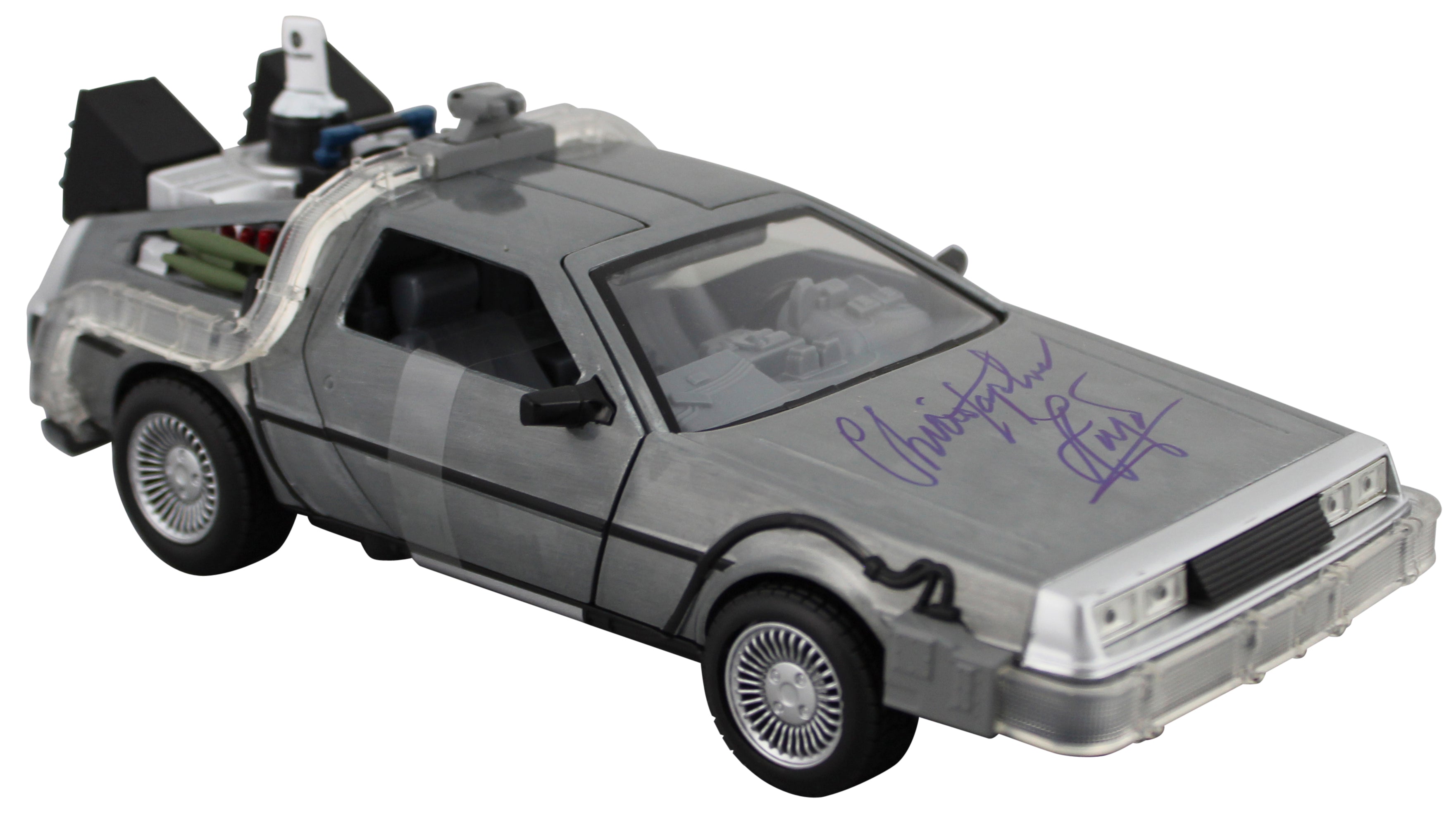 Christopher Lloyd Back To The Future II Signed 1:24 Die Cast DeLorean BAS Wit