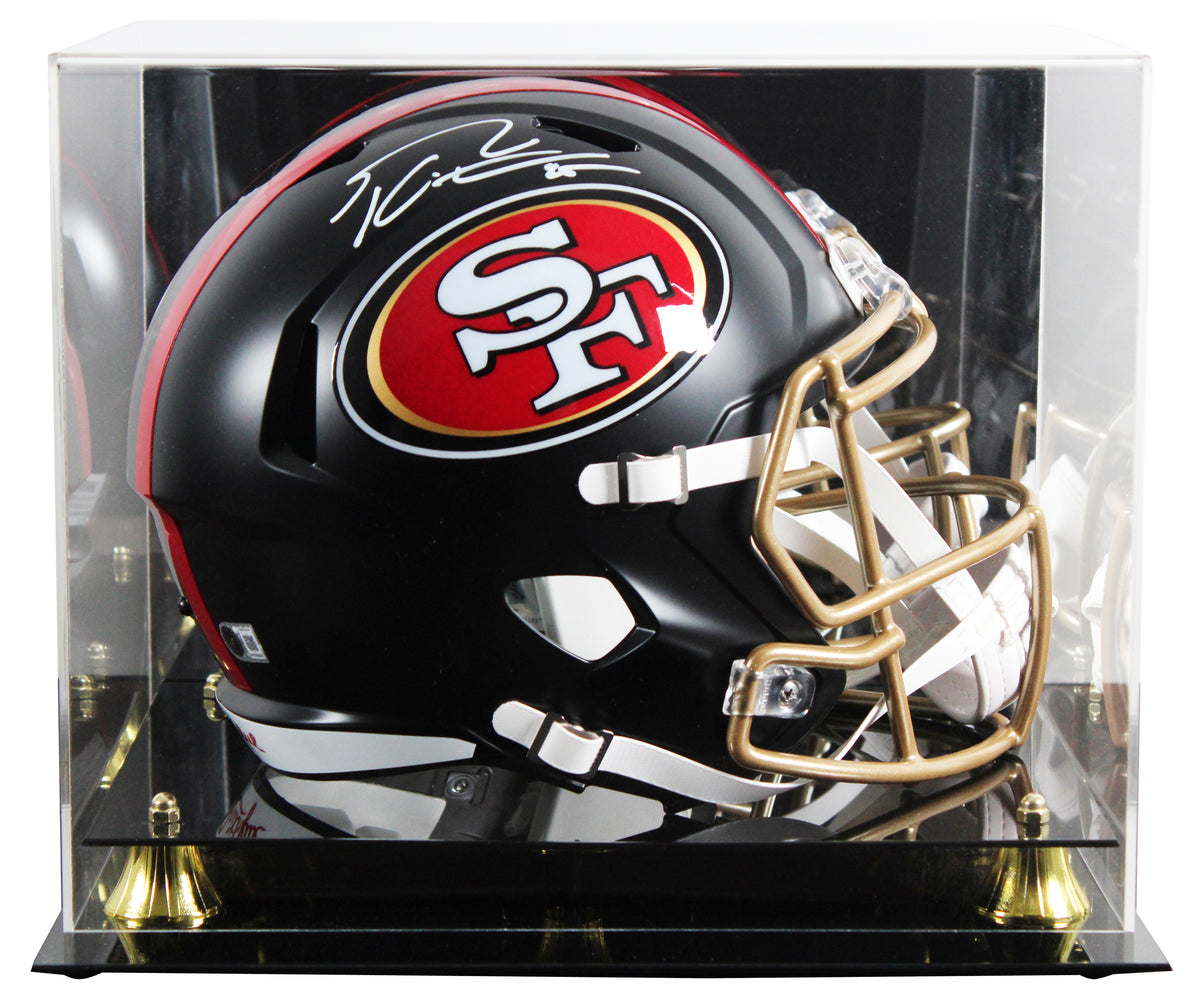 49ers George Kittle Signed Rivalries Full Size Speed Rep Helmet W/ Case BAS Wit