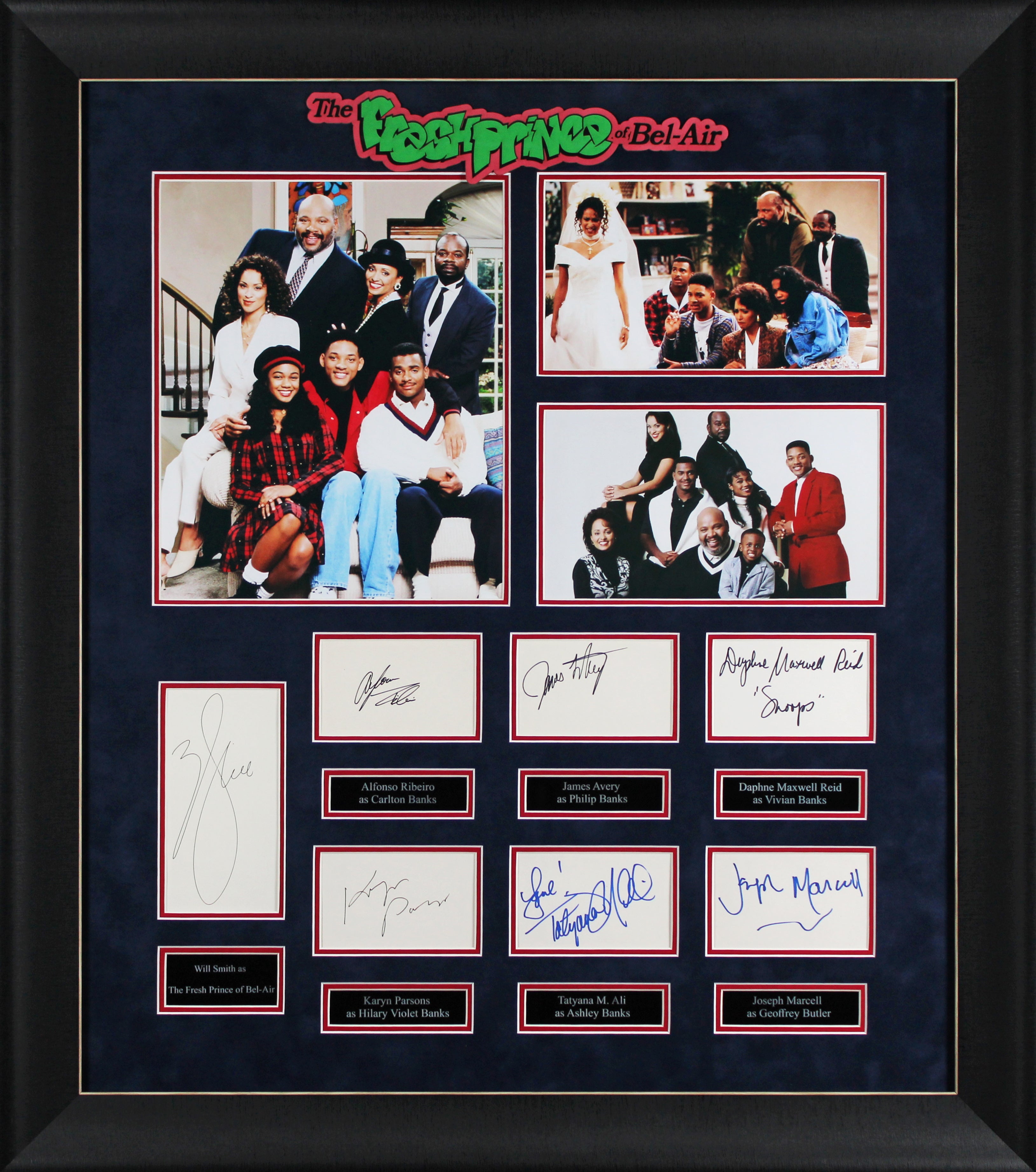 Fresh Prince of Bel-Air (7) Smith, Parsons, Ribeiro +4 Signed Framed Display BAS