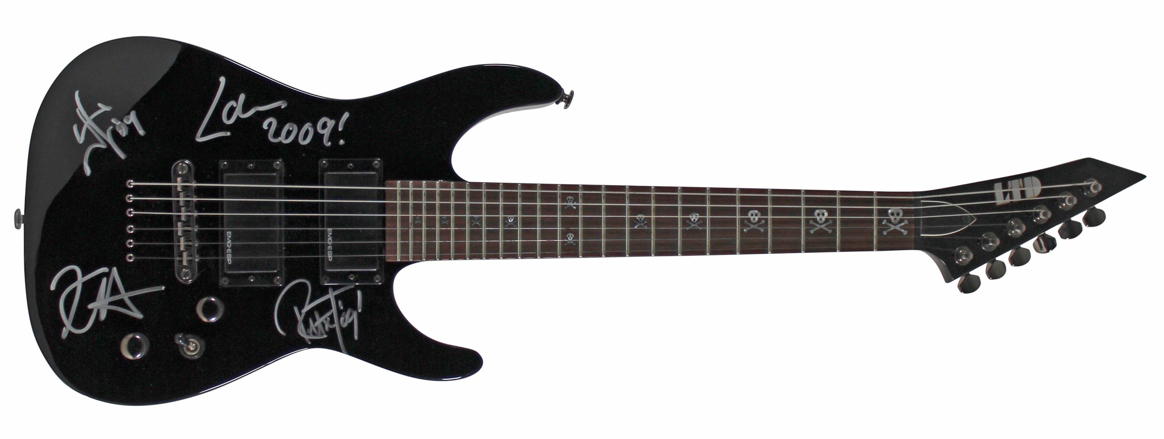Metallica (4) Hetfield, Ulrich, Hammett & Trujillo Signed Guitar BAS #AE23413