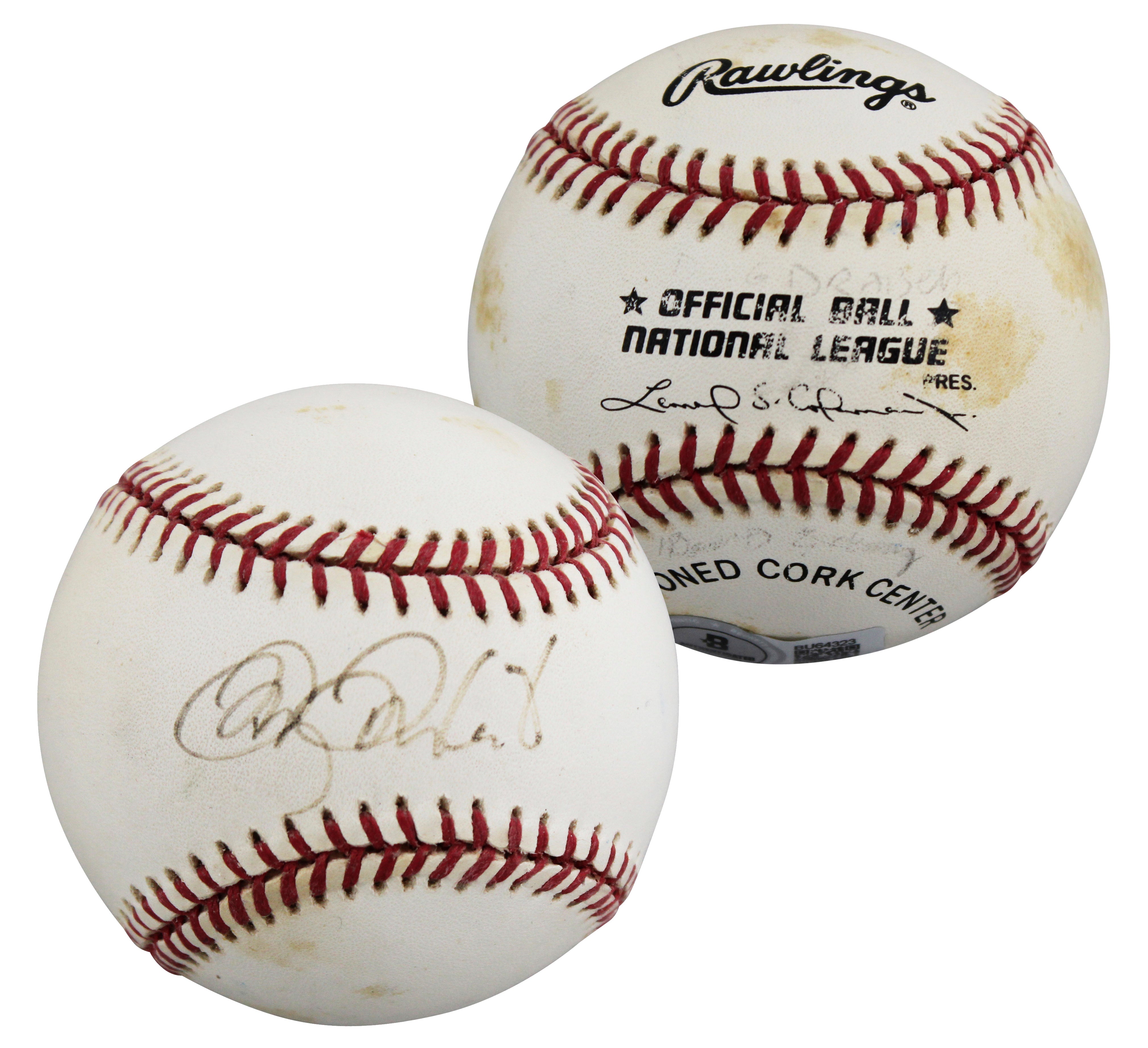 Pirates Doug Drabek Authentic Signed Leonard Coleman ONL Baseball BAS #BU64323