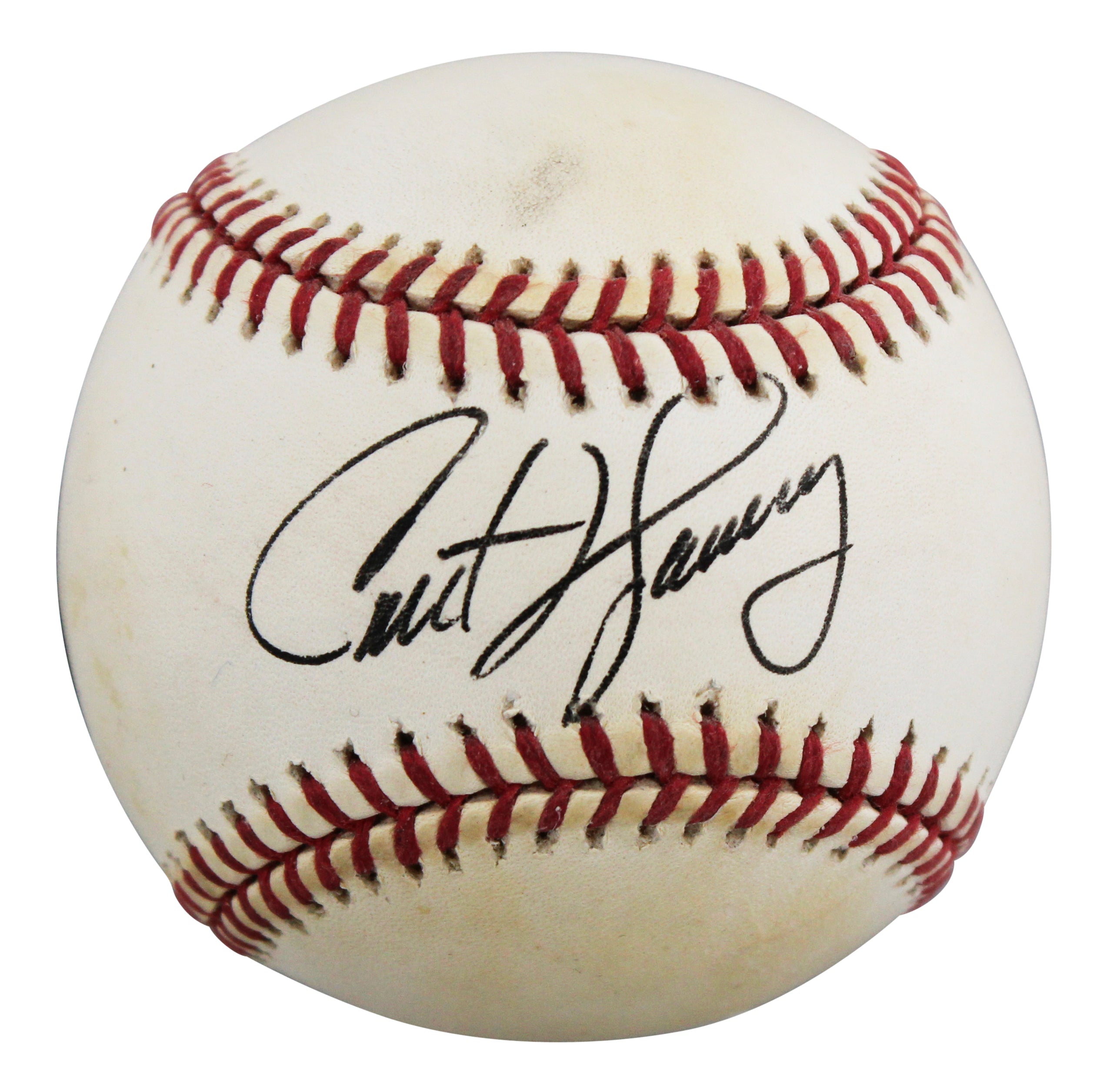 Athletics Curt Young Authentic Signed Allen Selig OML Baseball BAS #BU64324