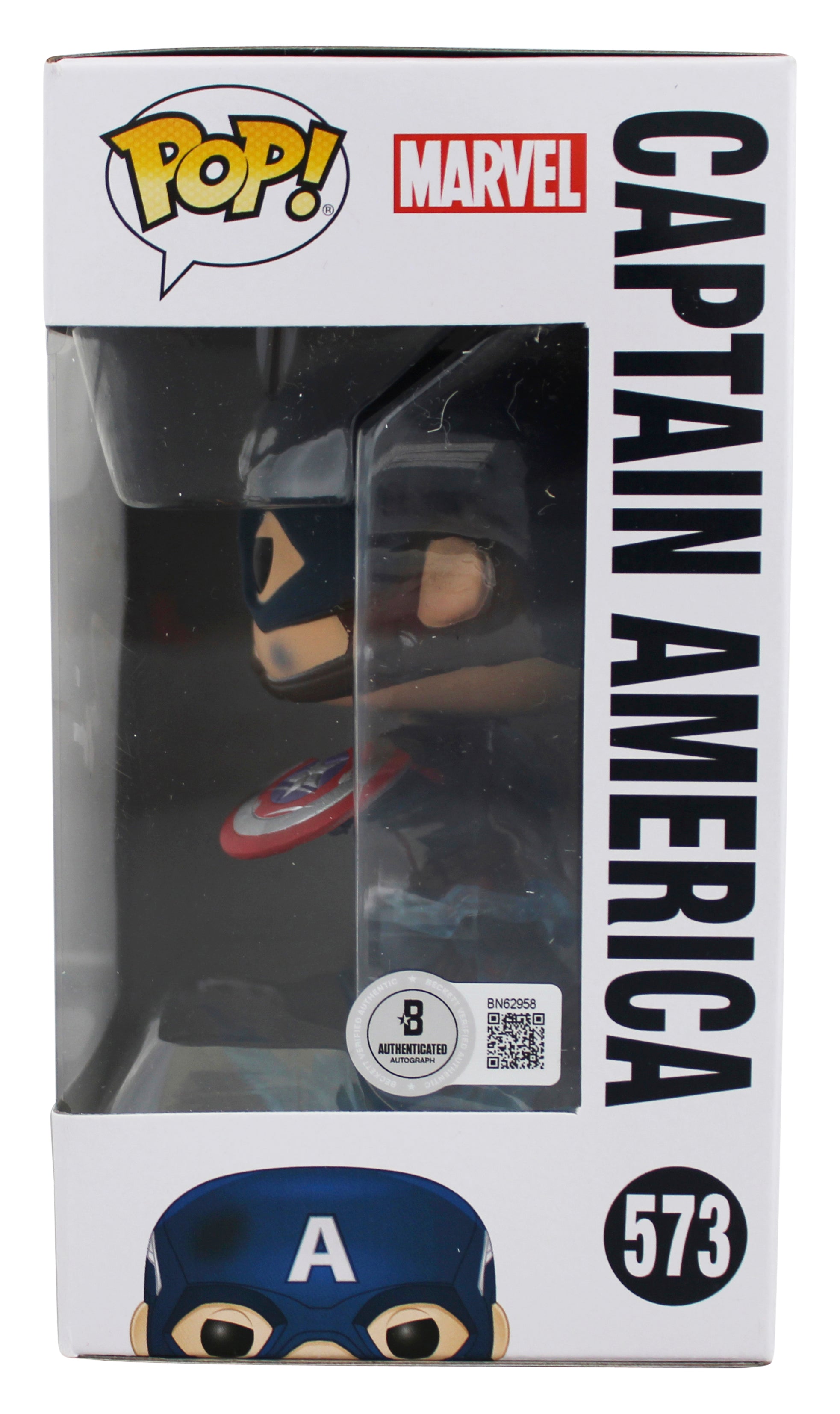 David Goggins Authentic Signed Captain America #573 Funko Pop Vinyl Figure BAS