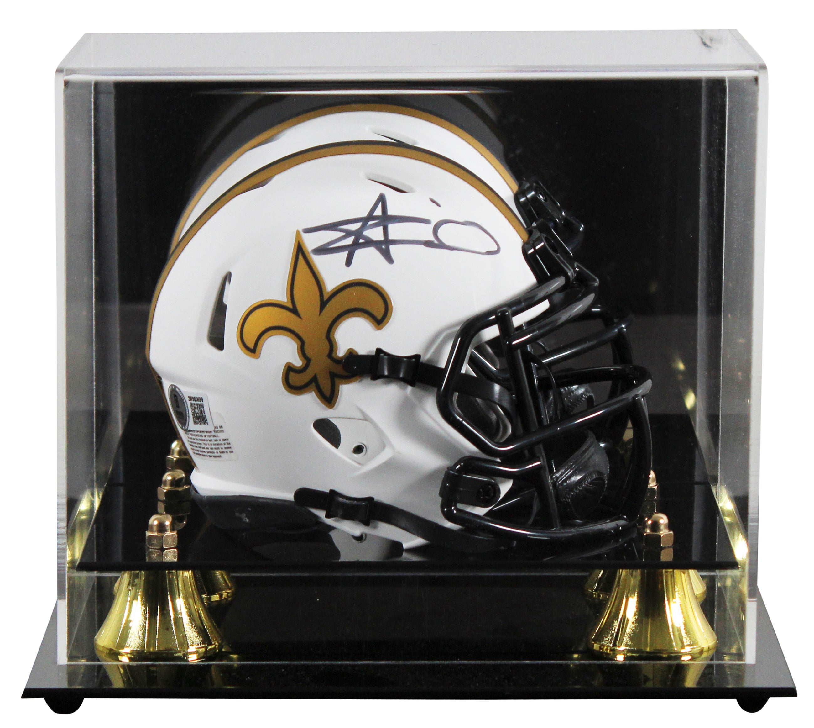 Saints Alvin Kamara Authentic Signed Lunar Speed Mini Helmet W/ Case BAS Witness