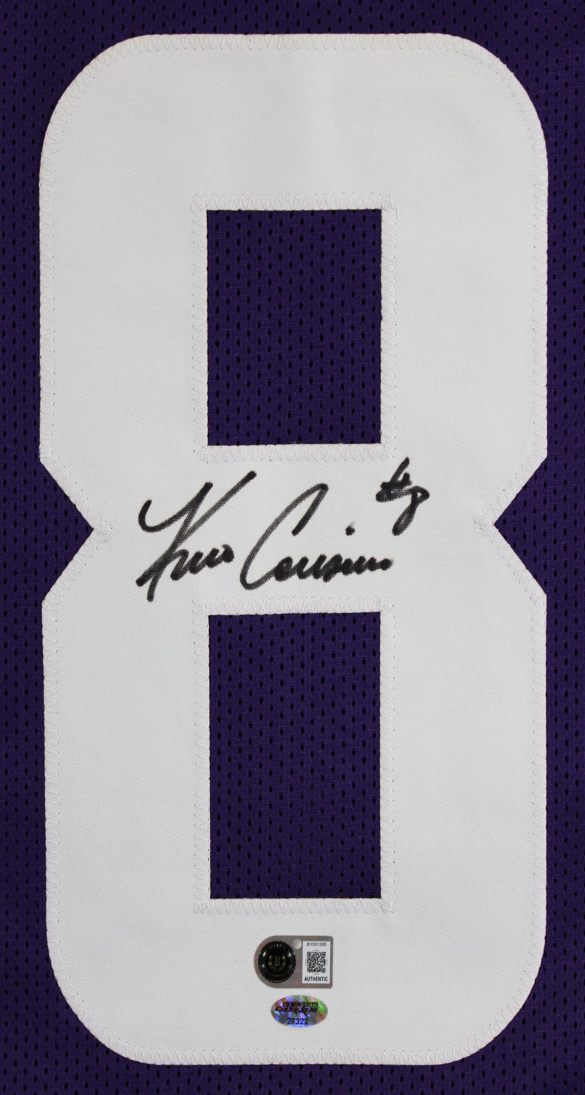 Kirk Cousins Authentic Signed Purple Pro Style Jersey Autographed BAS #BY031295