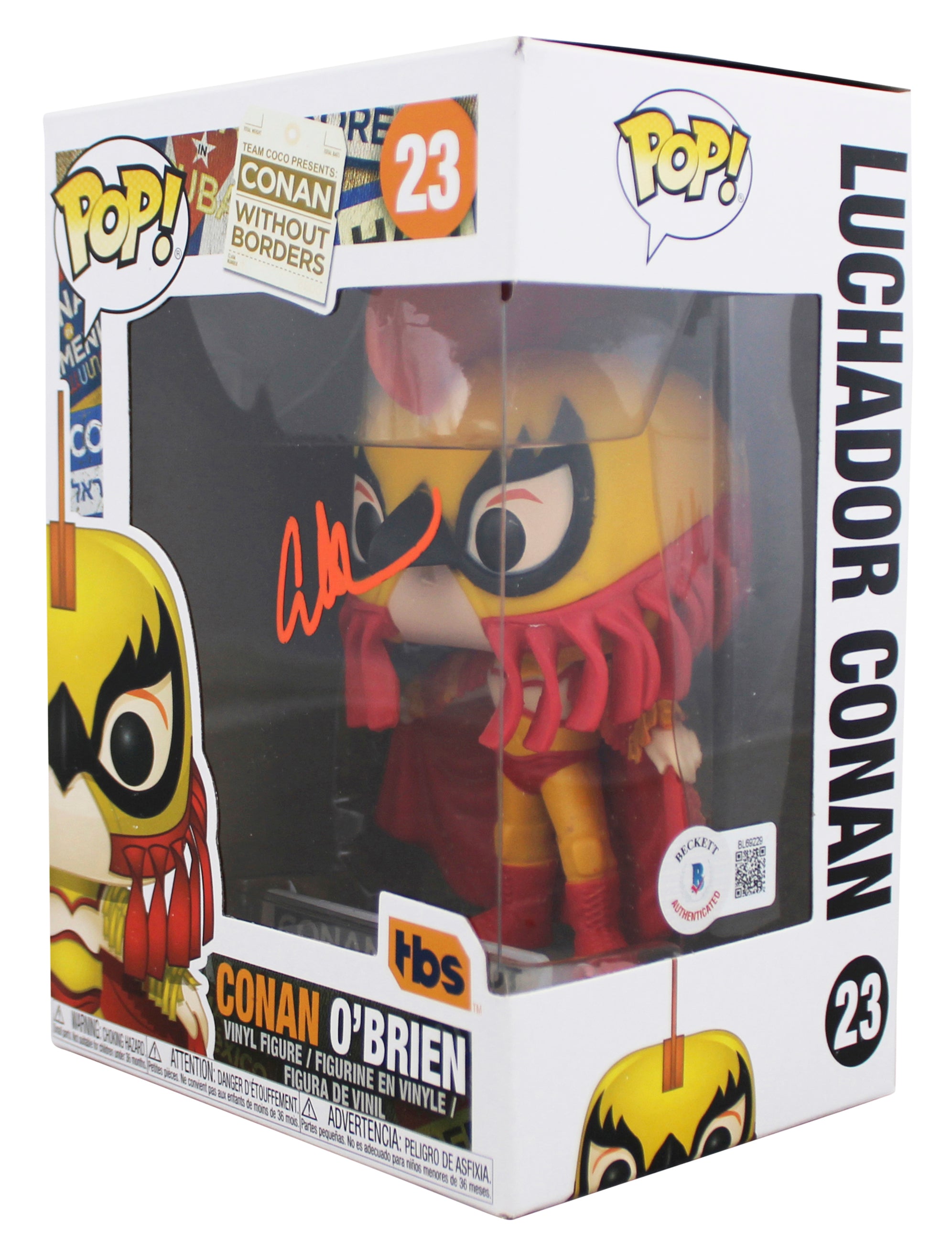 Conan O'Brien Signed Luchador Conan #23 Funko Pop Vinyl Figure BAS #BL69229
