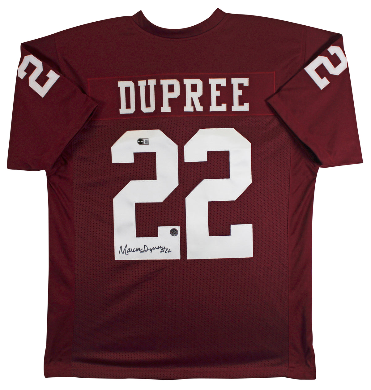 Oklahoma Marcus Dupree Authentic Signed Maroon Pro Style Jersey BAS #BY031294