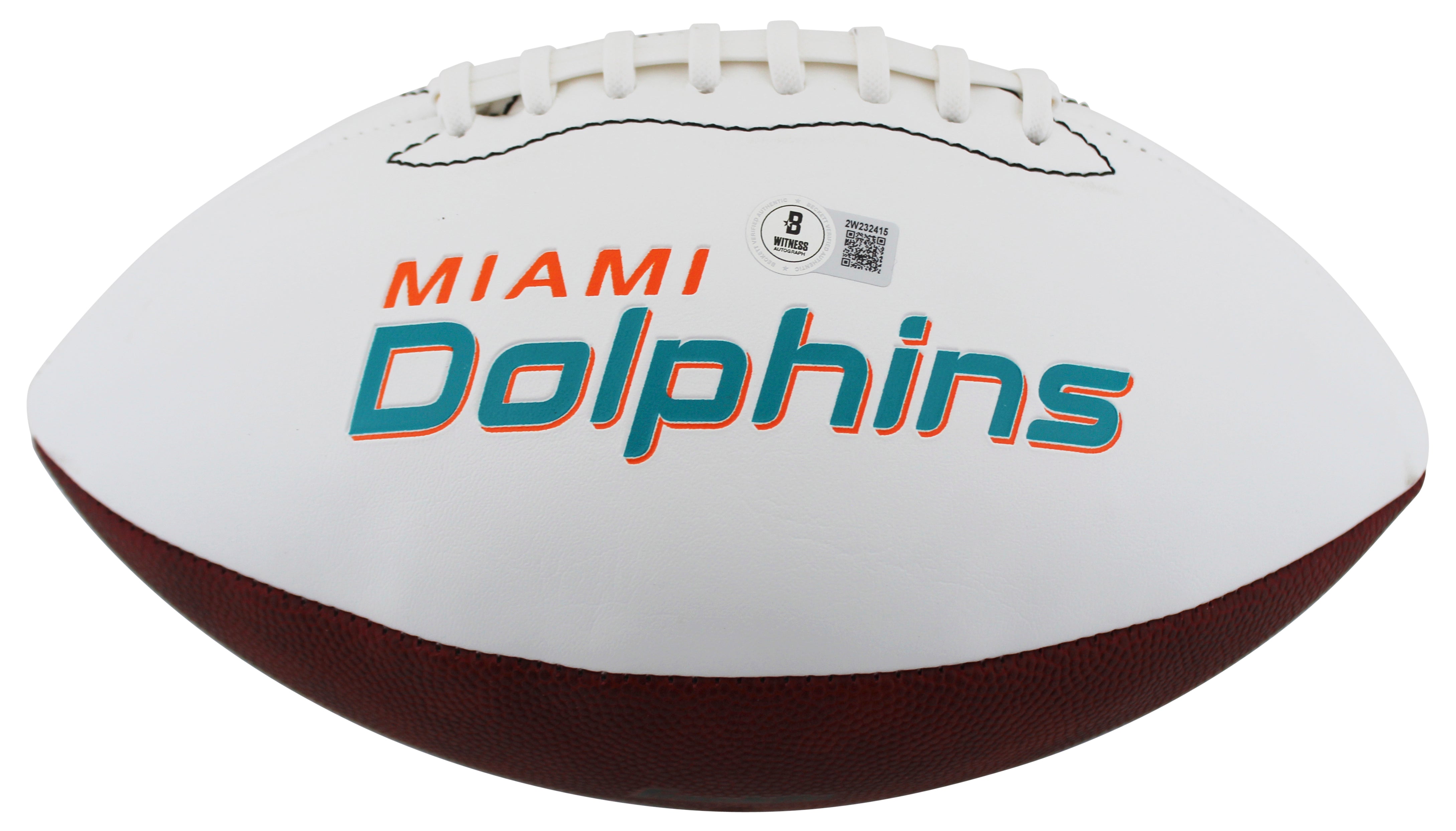 Dolphins Tyreek Hill Signed White Panel Logo Football W/ Case BAS Witnessed