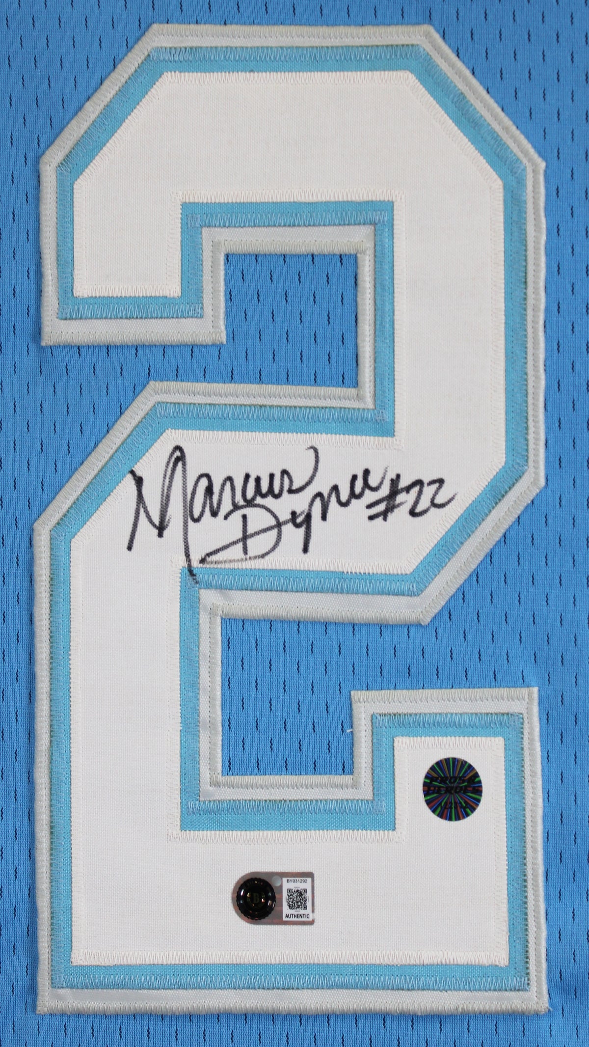 Breakers Marcus Dupree Signed Light Blue Pro Style Jersey BAS #BY031292