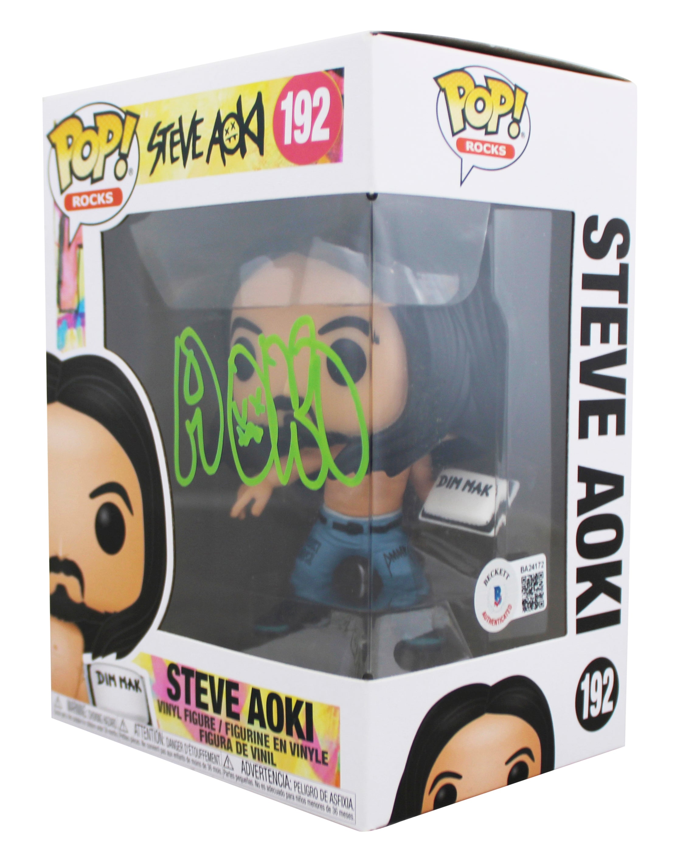 Steve Aoki Authentic Signed Steve Aoki #192 Funko Pop Vinyl Figure BAS #BA24172
