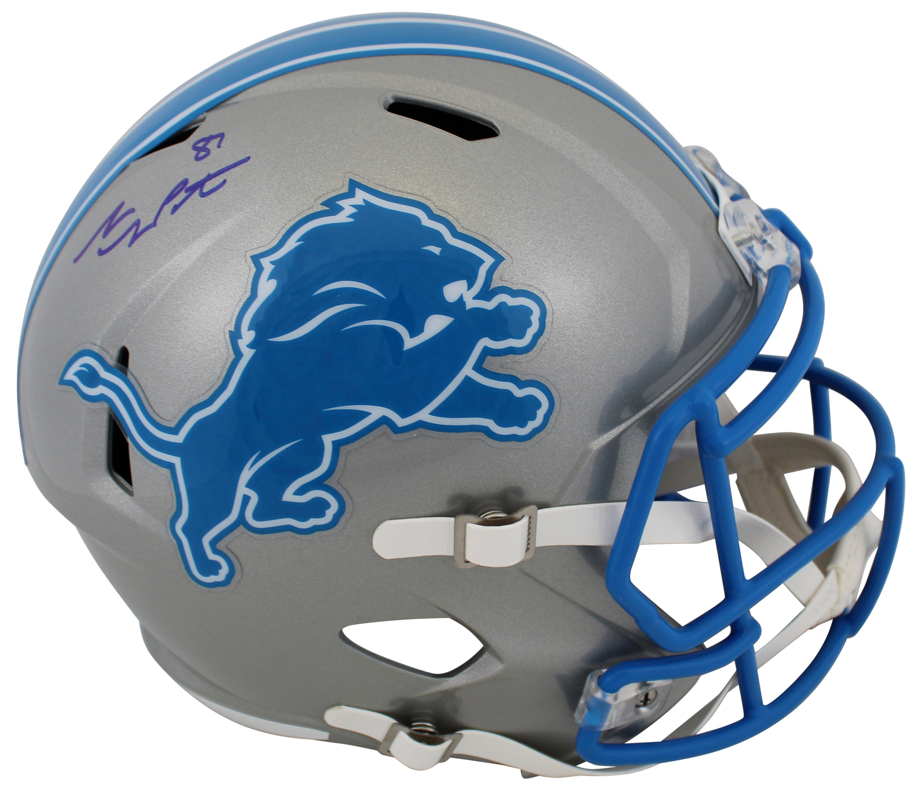 Lions Sam LaPorta Authentic Signed Full Size Speed Rep Helmet BAS Witnessed