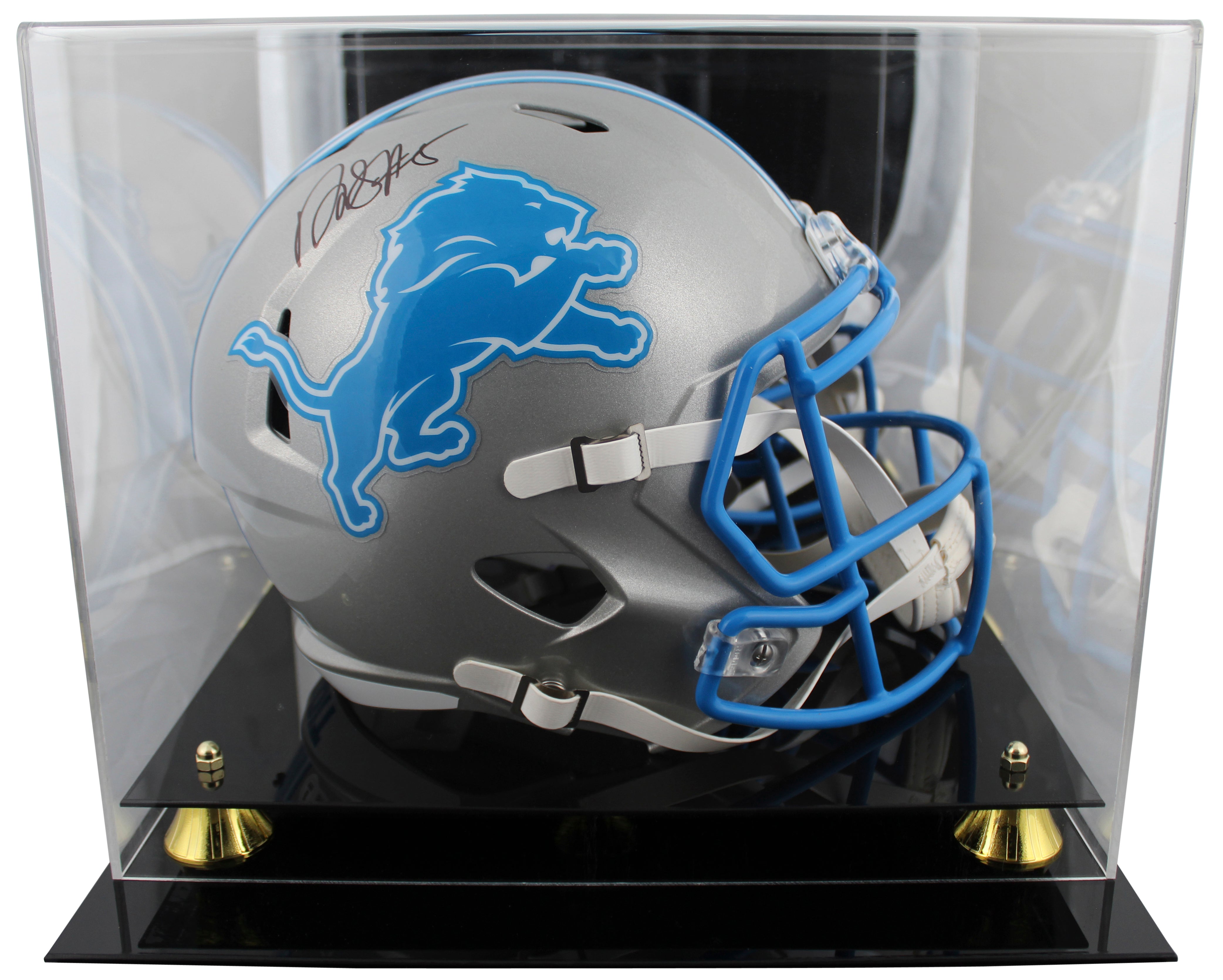 Lions David Montgomery Signed 2024 Full Size Speed Rep Helmet W/ Case BAS Wit