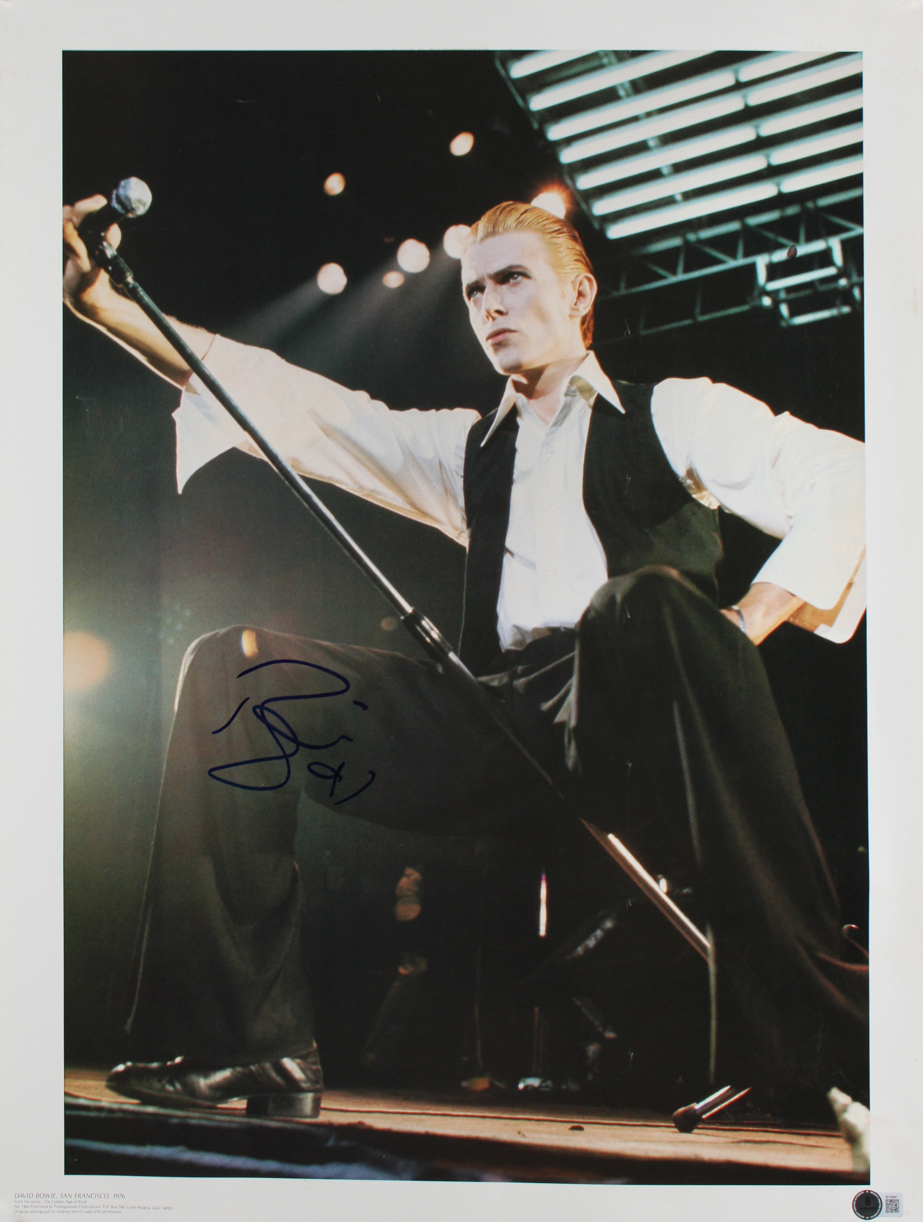 David Bowie Authentic Signed 19x25 Poster Auto Graded Gem Mint 10! BAS #AE16840
