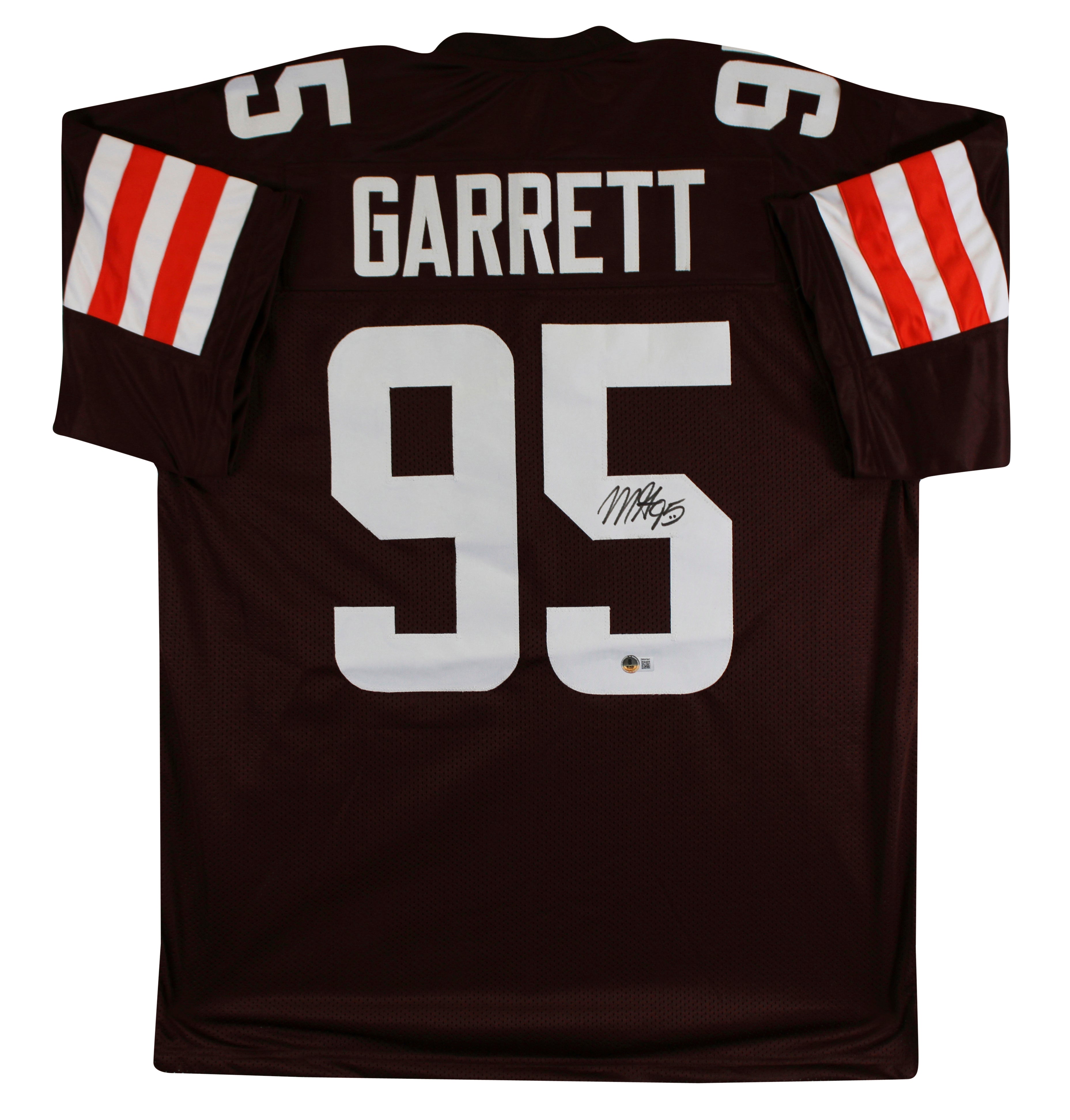 Myles Garrett Authentic Signed Brown Pro Style Jersey Autographed BAS Witness 2