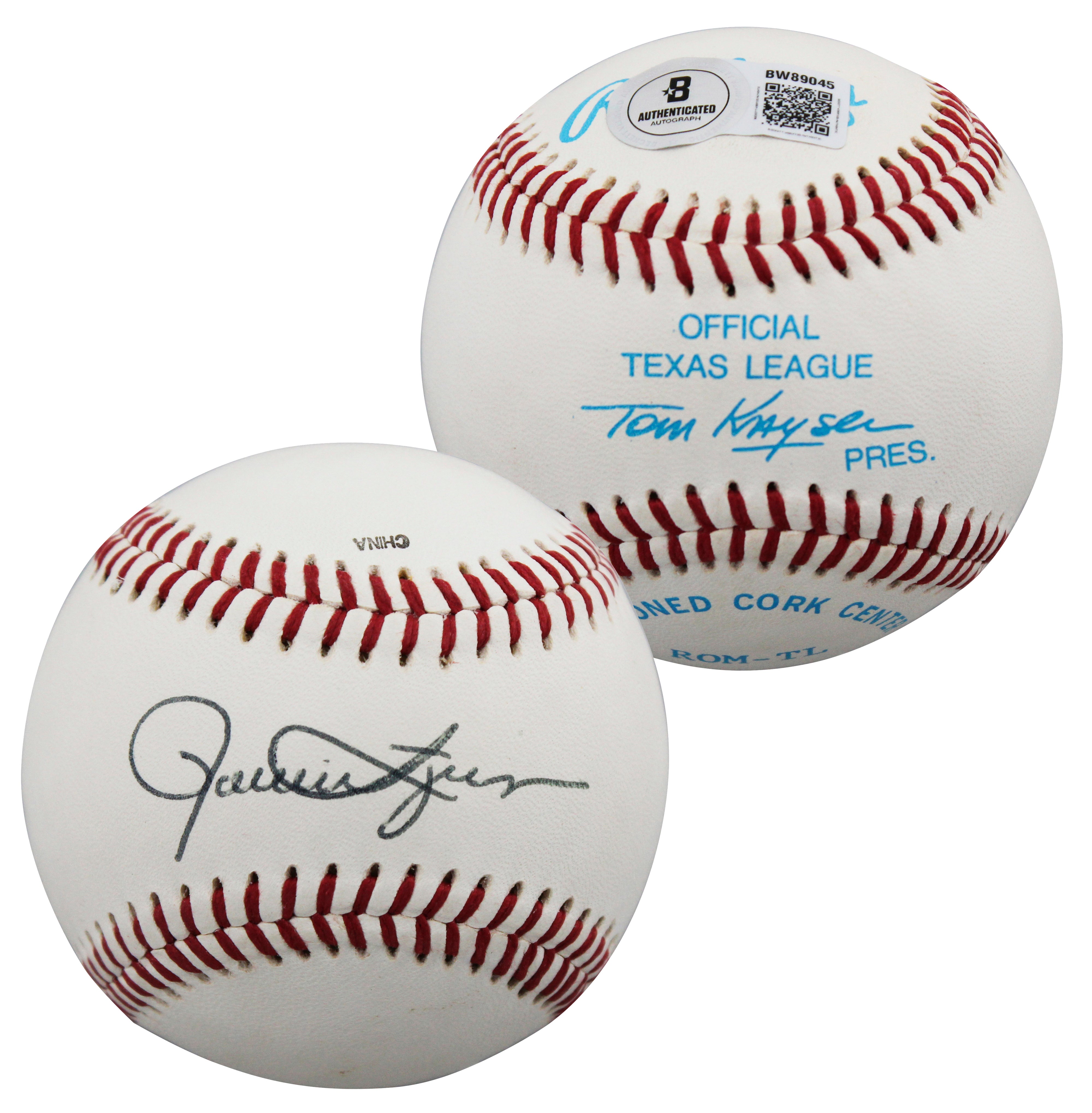 Athletics Rollie Fingers Signed Official Texas League Baseball BAS #BW89045