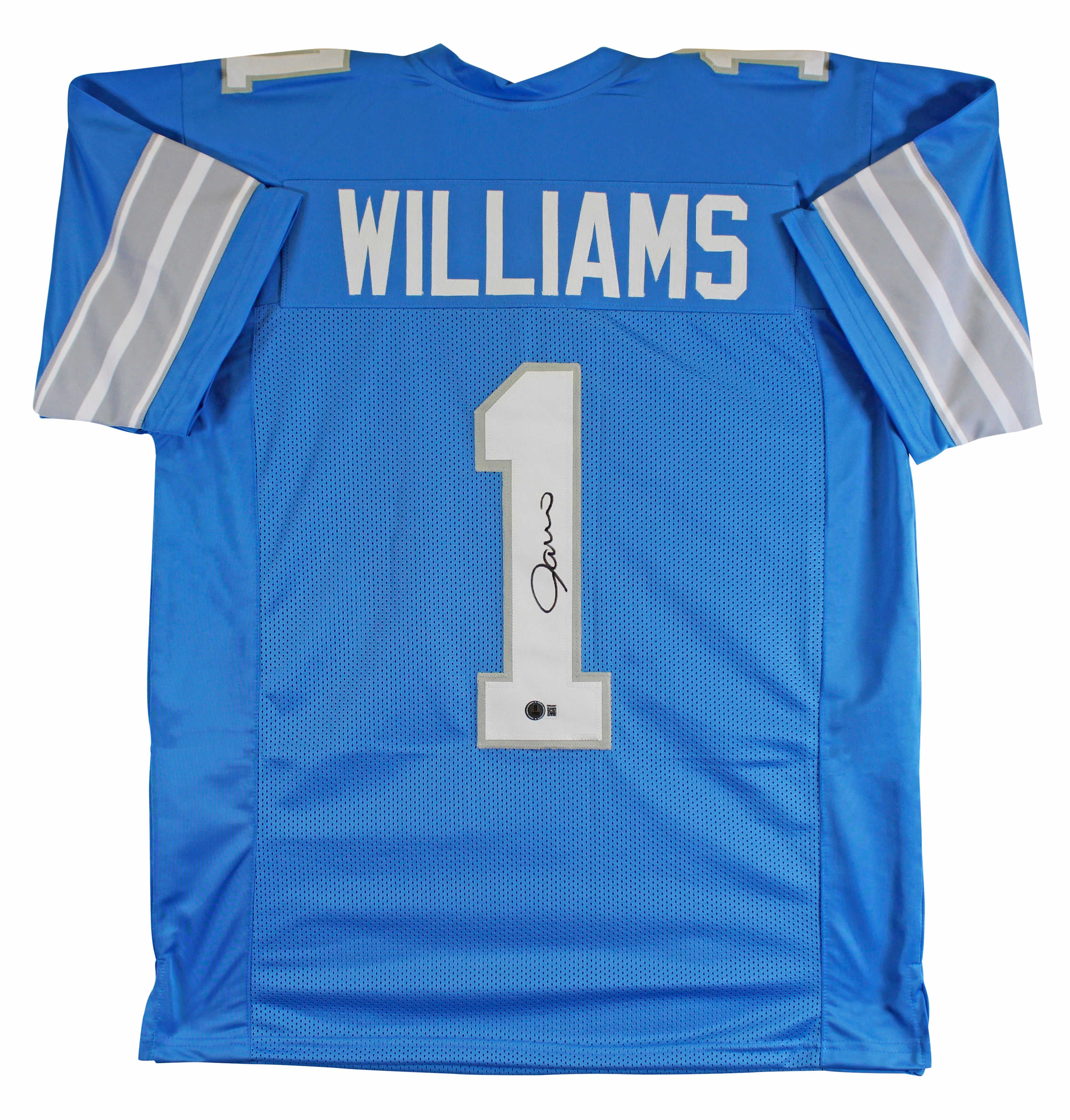 Jameson Williams Authentic Signed Blue Pro Style Jersey BAS Witnessed 3