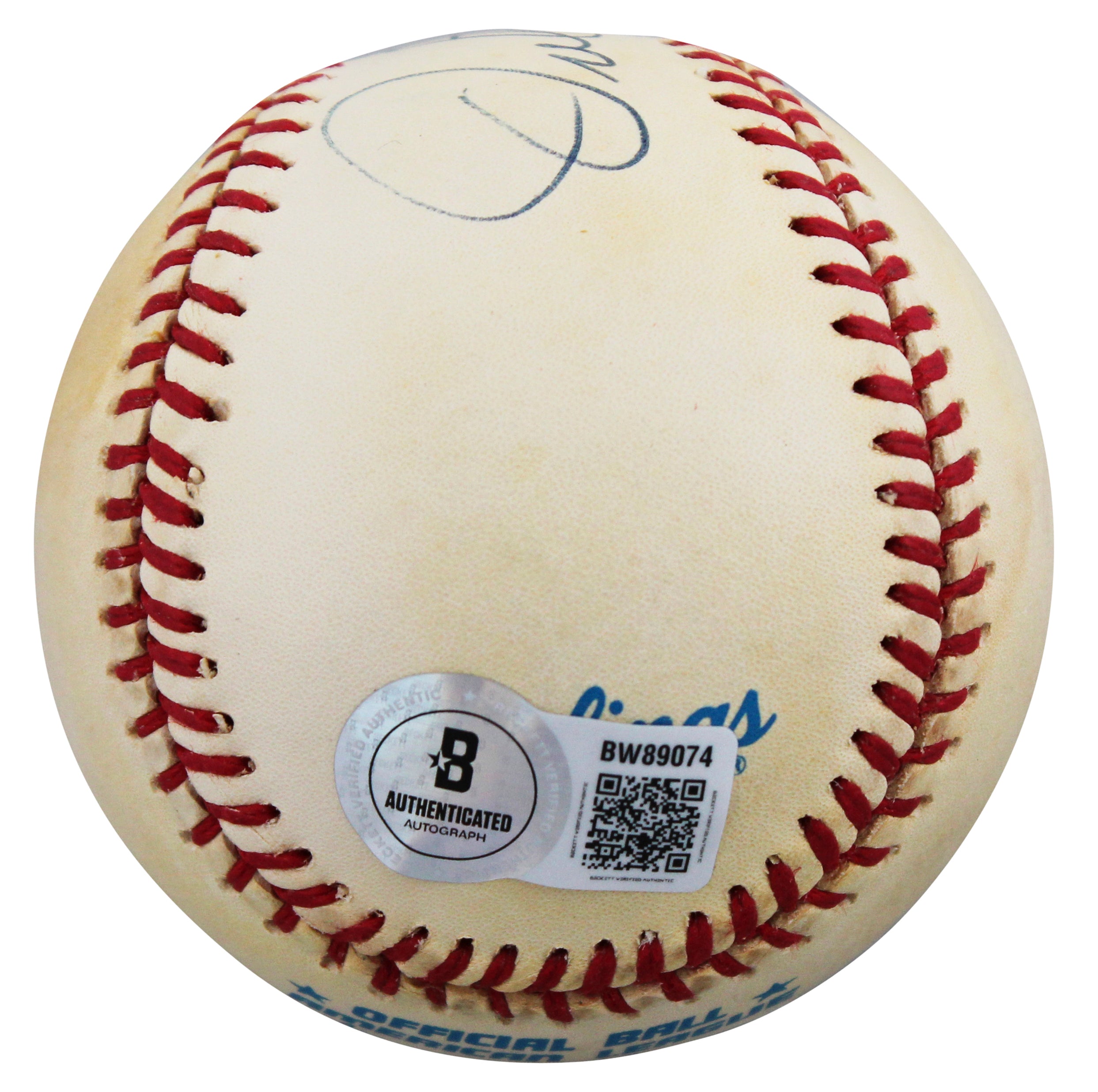 Dodgers Orel Hershiser Authentic Signed Gene Budig OAL Baseball BAS #BW89074