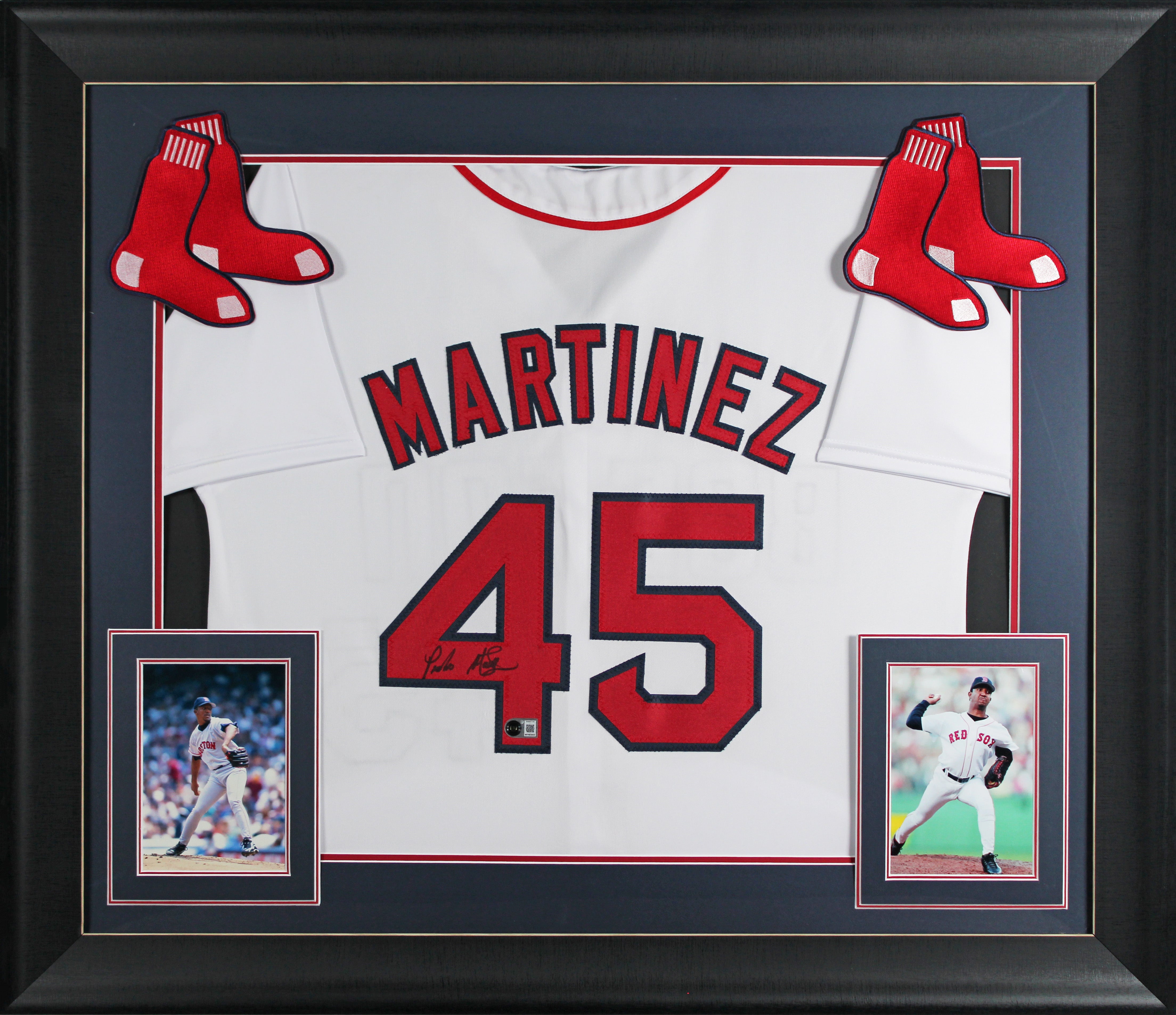 Pedro Martinez Authentic Signed White Pro Style Framed Jersey BAS Witnessed