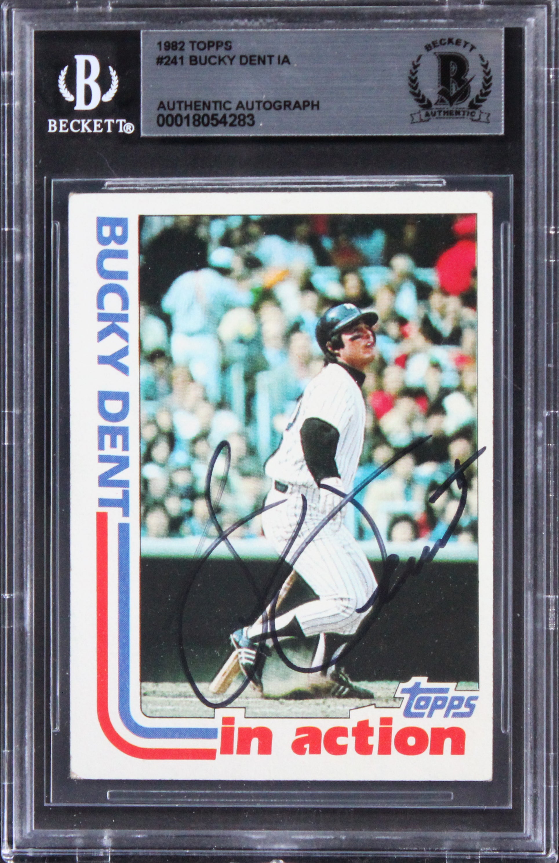 Yankees Bucky Dent Authentic Signed 1982 Topps #241 Card BAS Slabbed