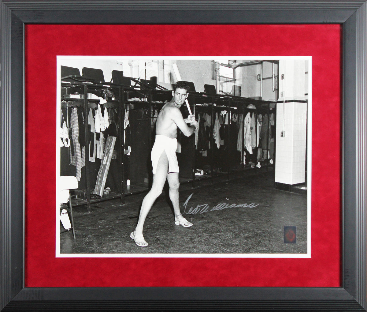 Red Sox Ted Williams Authentic Signed 16x20 Framed Photo BAS #AG010161