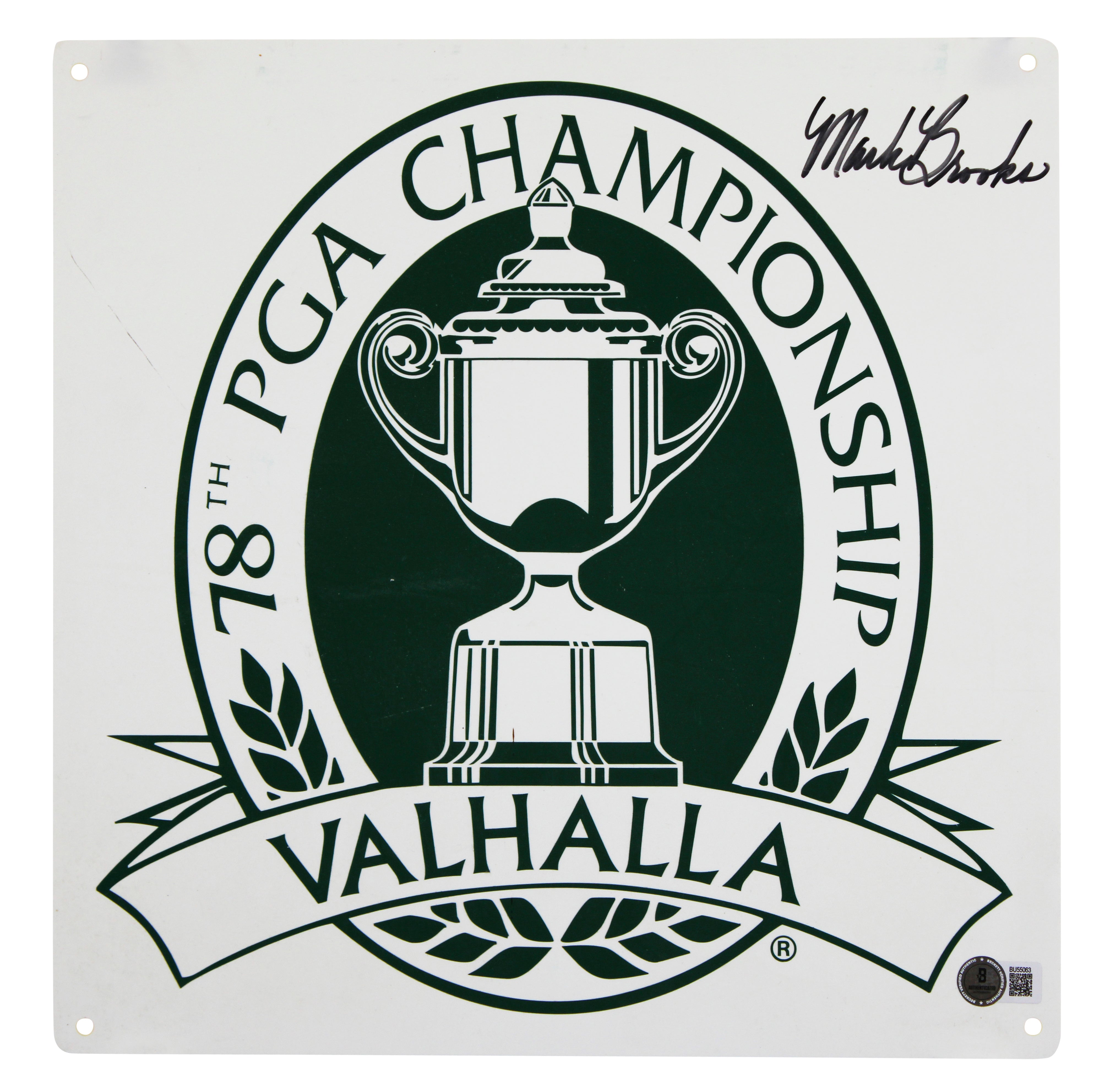 Mark Brooks Signed 12.5x12.5 78th PGA Championship Valhalla Sign BAS #BU55063