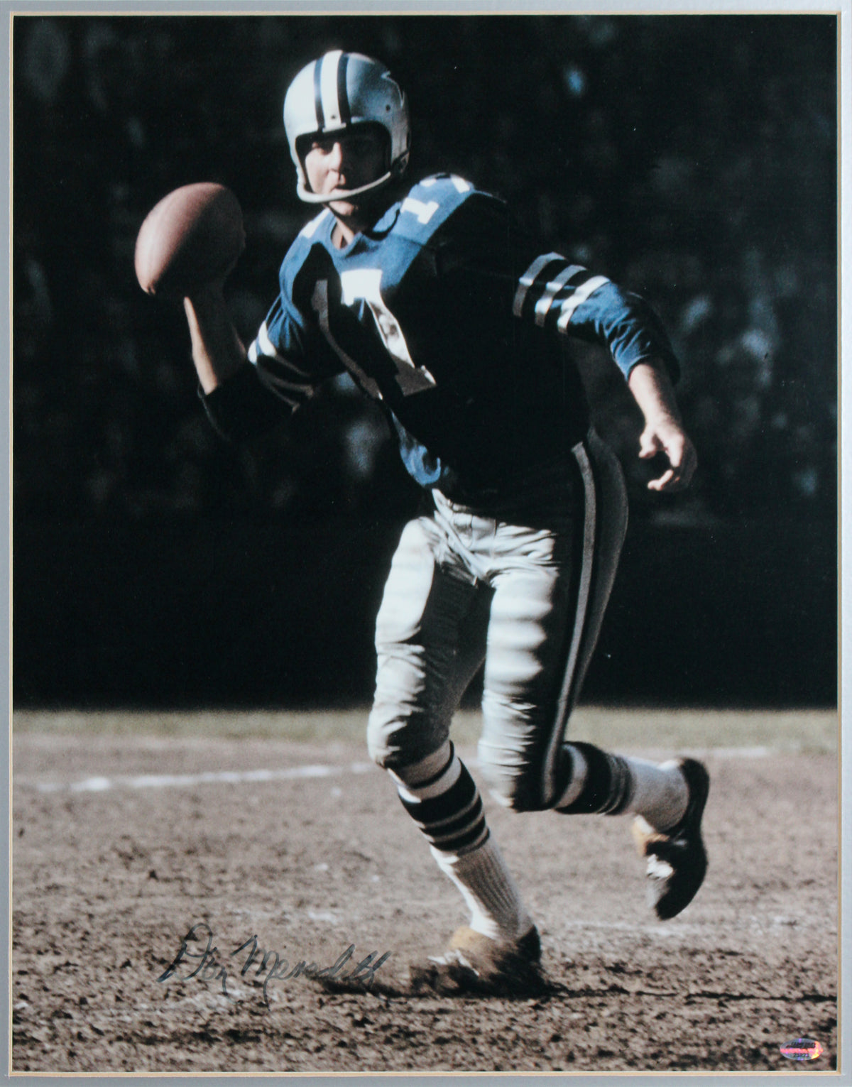 Cowboys Don Meredith Authentic Signed 16x20 Framed Photo BAS #AG010155