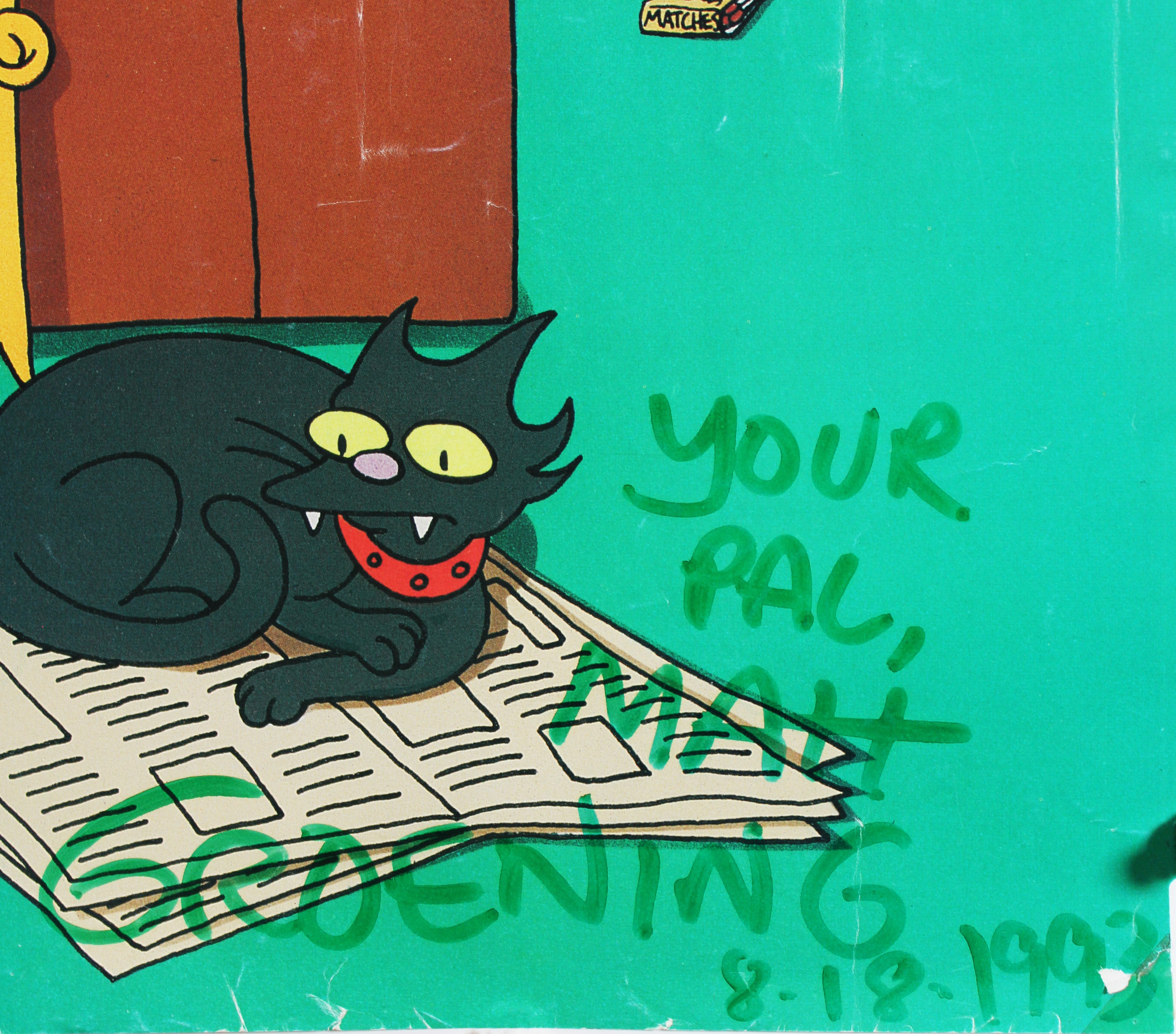 Matt Groening Simpsons Signed 22x31 Poster w/ Bart & Lisa Sketch BAS #AE16841