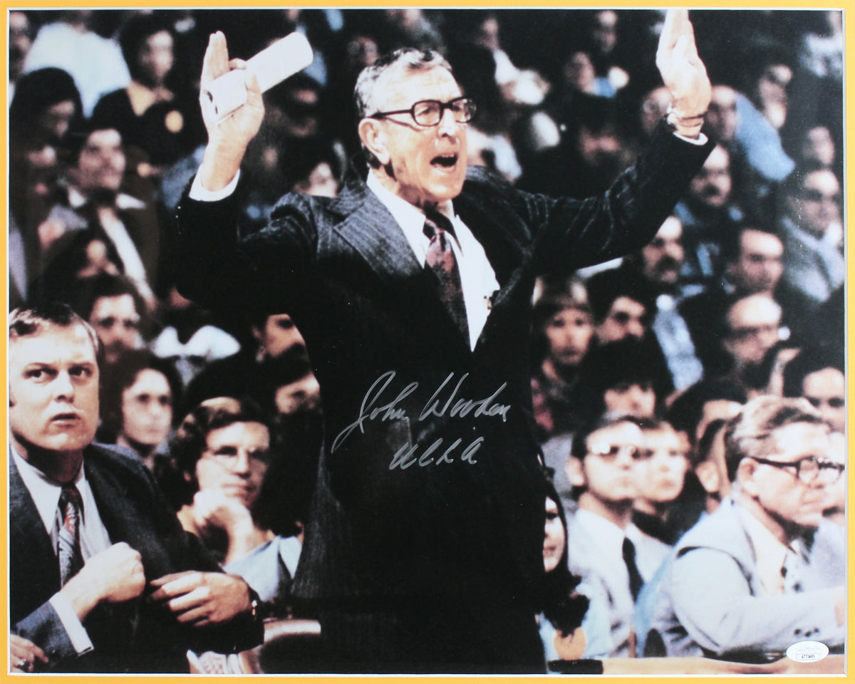 UCLA John Wooden "U.C.L.A." Authentic Signed 16x20 Framed Photo BAS #AG010172