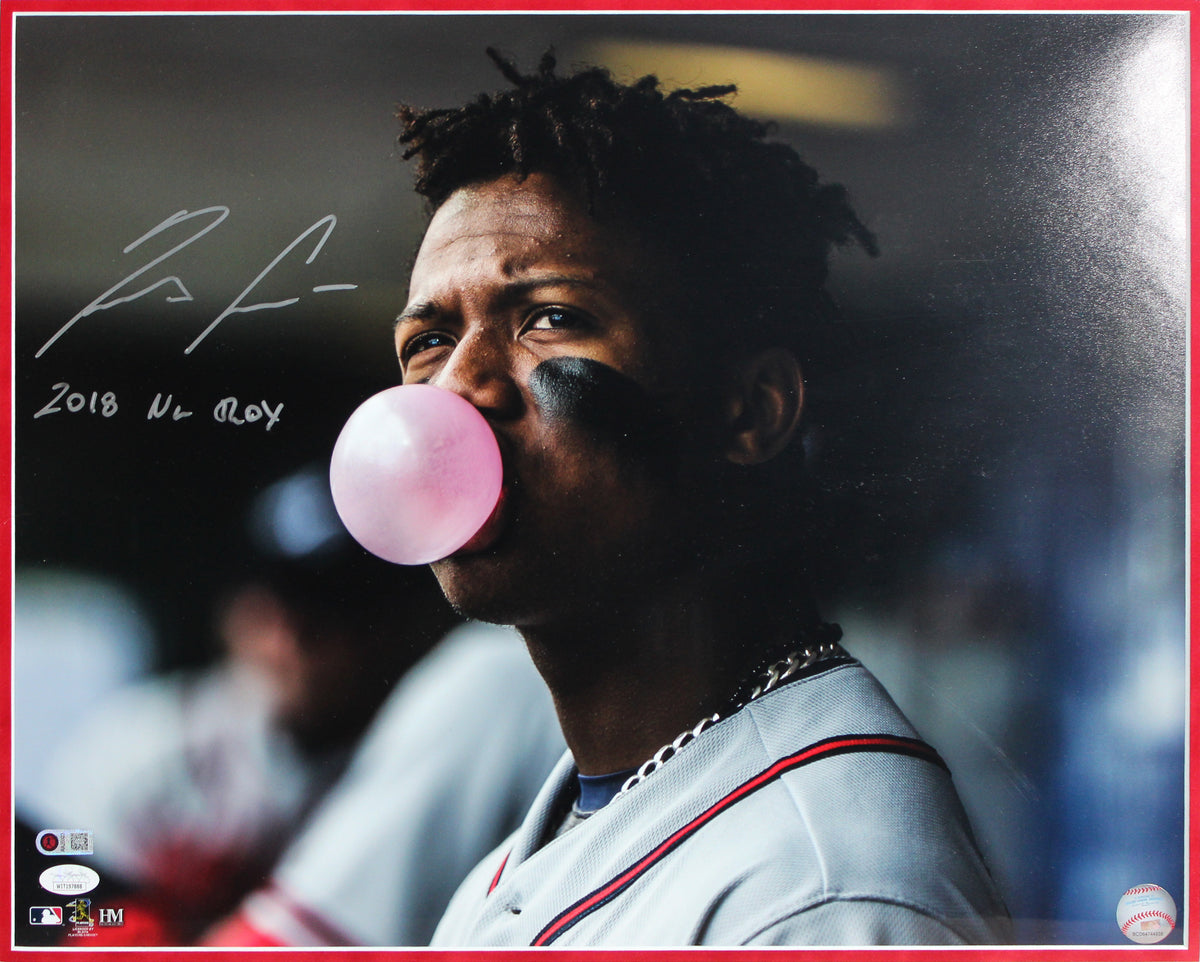Braves Ronald Acuna Jr. "2018 NL Roy" Signed 16x20 Framed Photo BAS #AG010166