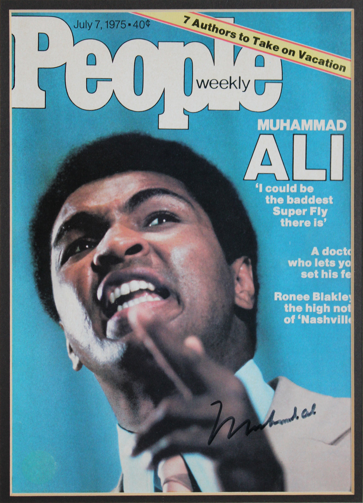 Muhammad Ali Authentic Signed & Framed Magazine Autographed BAS #AG010130