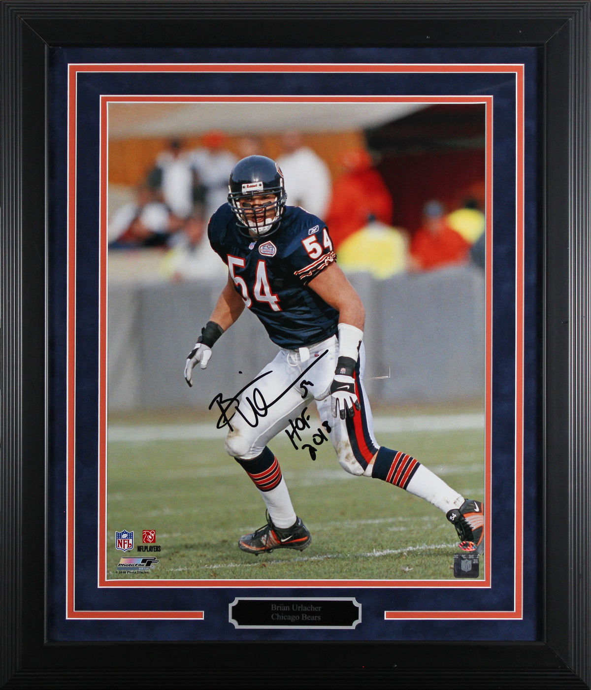 Bears Brian Urlacher "HOF 18" Authentic Signed 16x20 Framed Photo BAS #AG010153