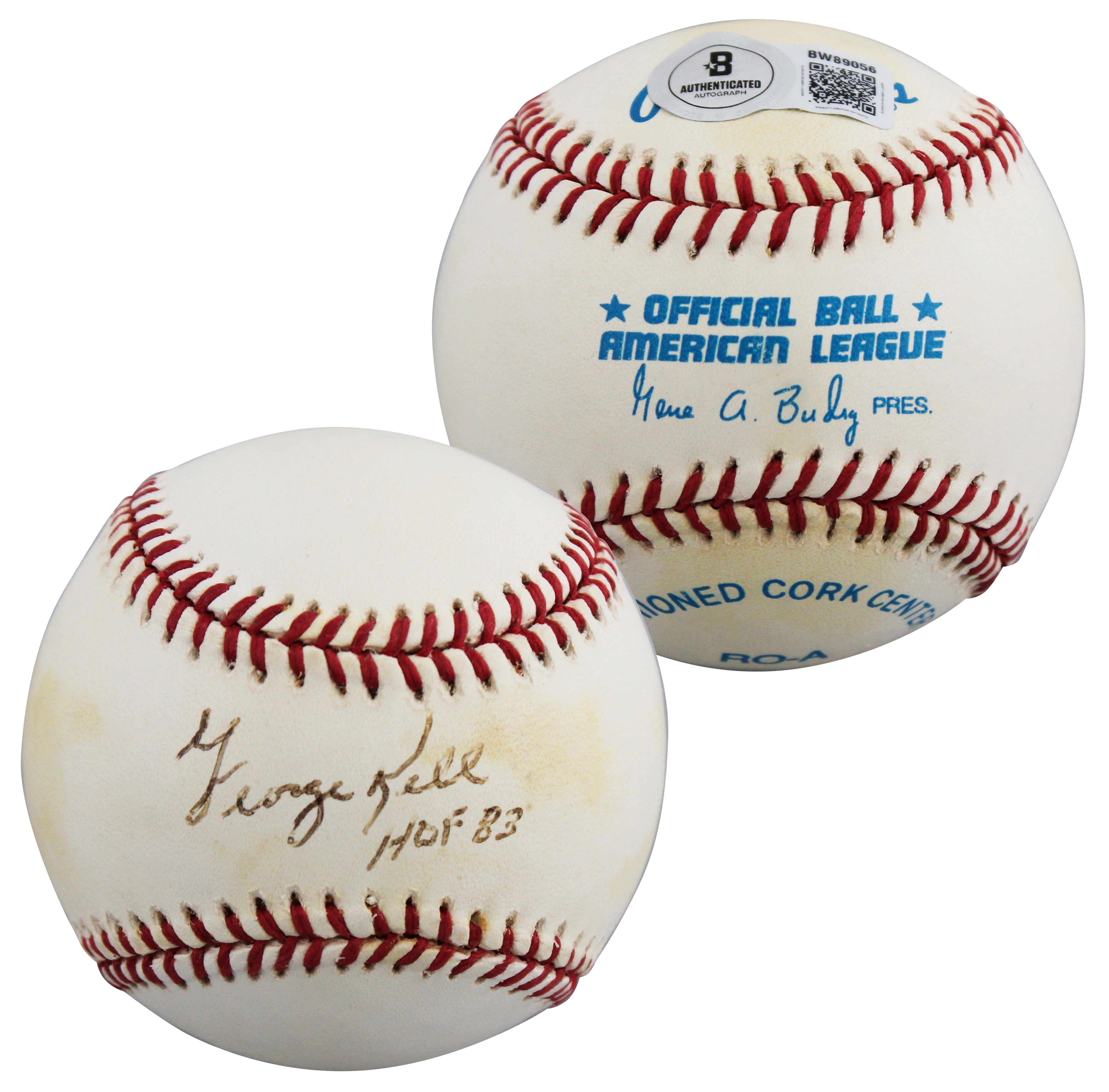 Tigers George Kell "HOF 83" Authentic Signed Budig OAL Baseball BAS #BW89056