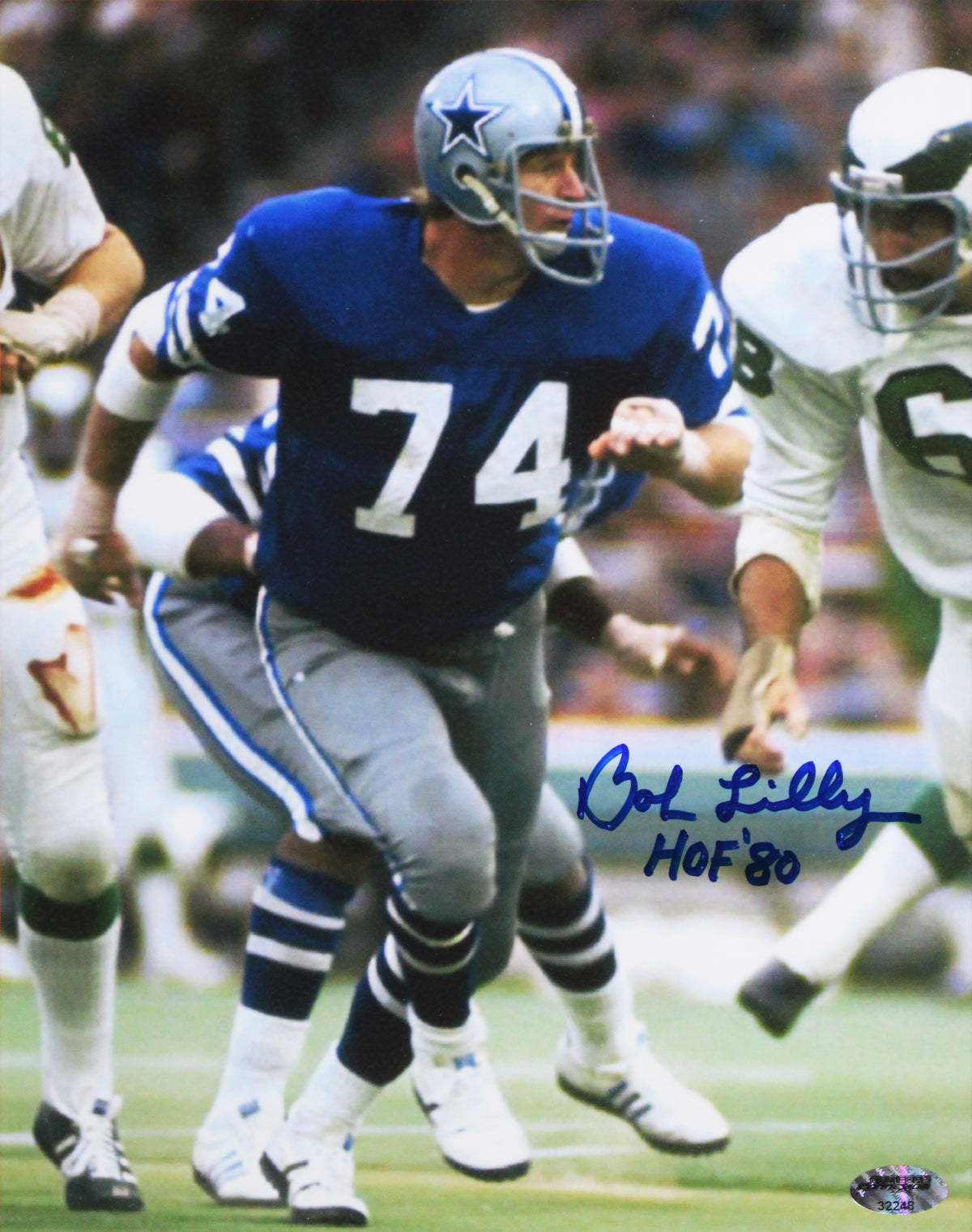 Cowboys Bob Lilly "HOF 80" Authentic Signed 8x10 Framed Photo BAS #AG010142